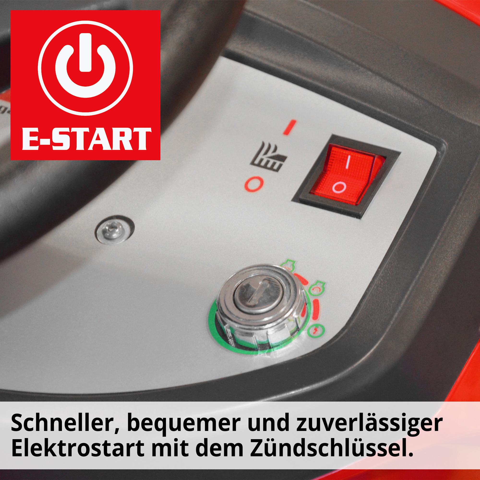 Rasentraktor Aufsatzmäher mit Zündschloss und Hauptschalter für die Scheinwerfer 