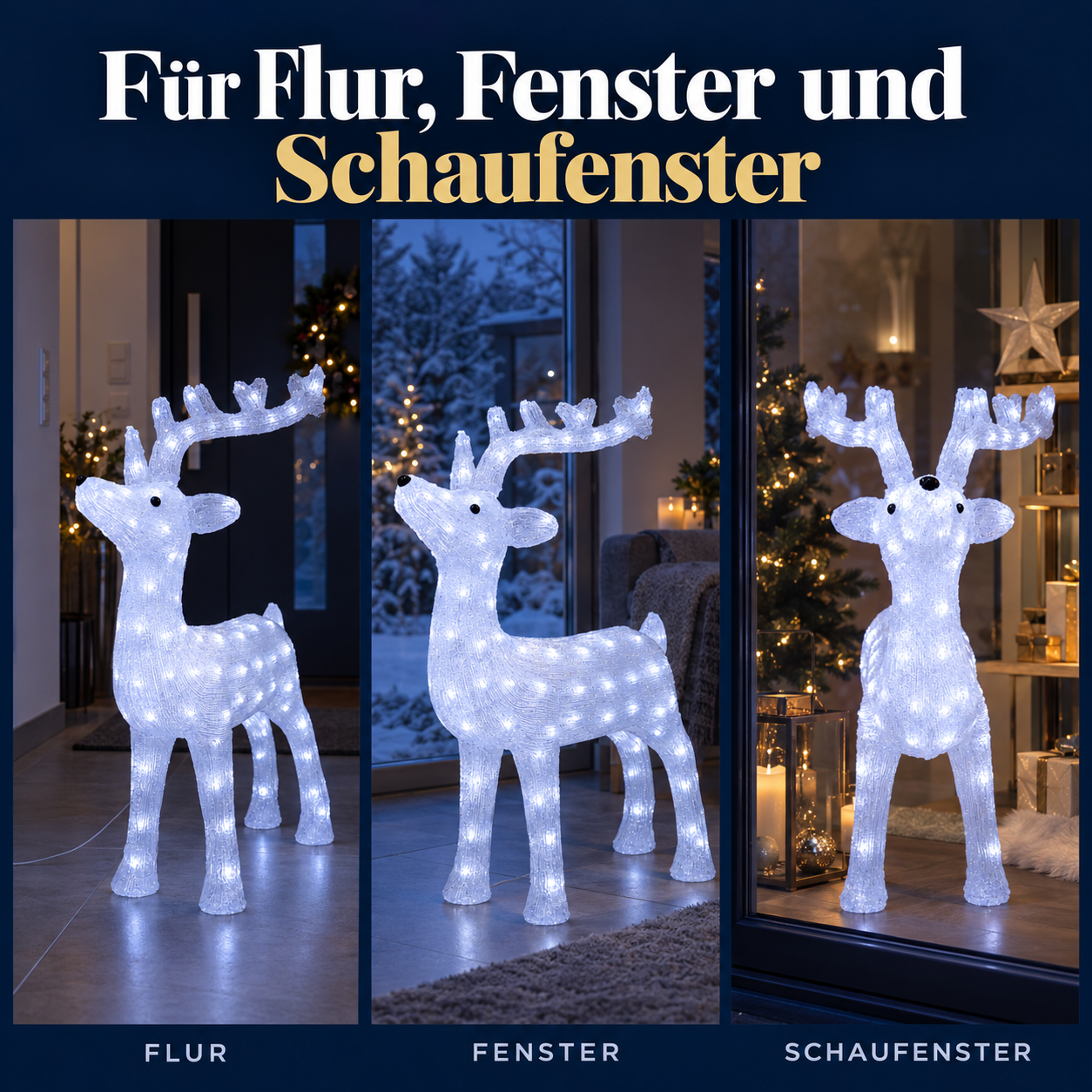 ONBEST Deko-Rentier: Perfekter weihnachtlicher Blickfang im Schaufenster (Dieses Bild wurde mit Hilfe von KI generiert.)