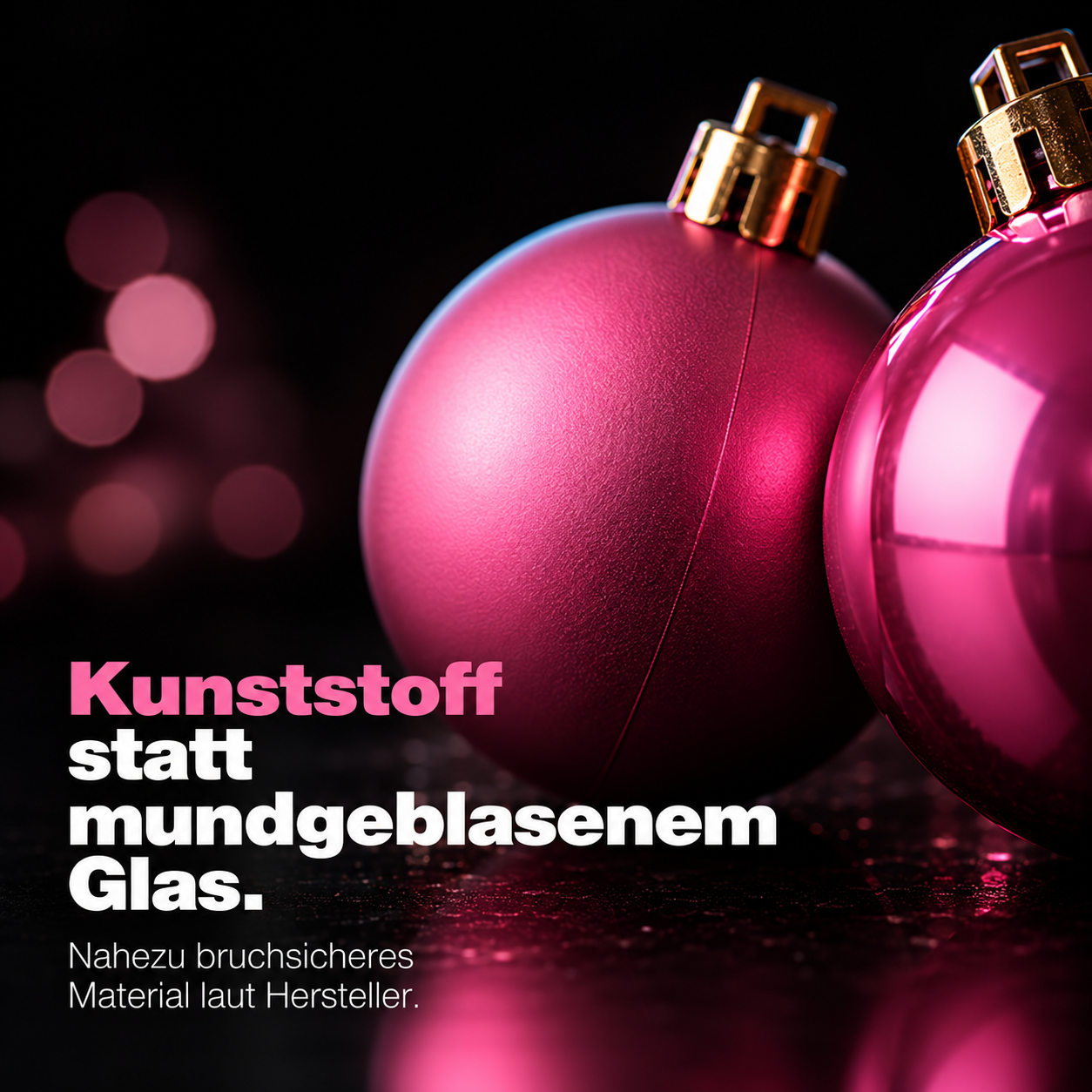ONBEST Christbaumkugeln: Nahezu bruchsicherer Kunststoff statt Glas (Dieses Bild wurde mit Hilfe von KI generiert.)