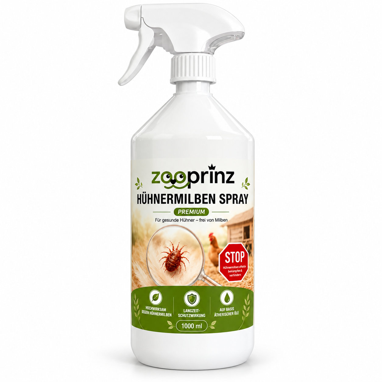Milbenspray Premium von zooprinz: Praktische 1000 ml Flasche mit Sprühkopf (Dieses Bild wurde mit Hilfe von KI generiert.)