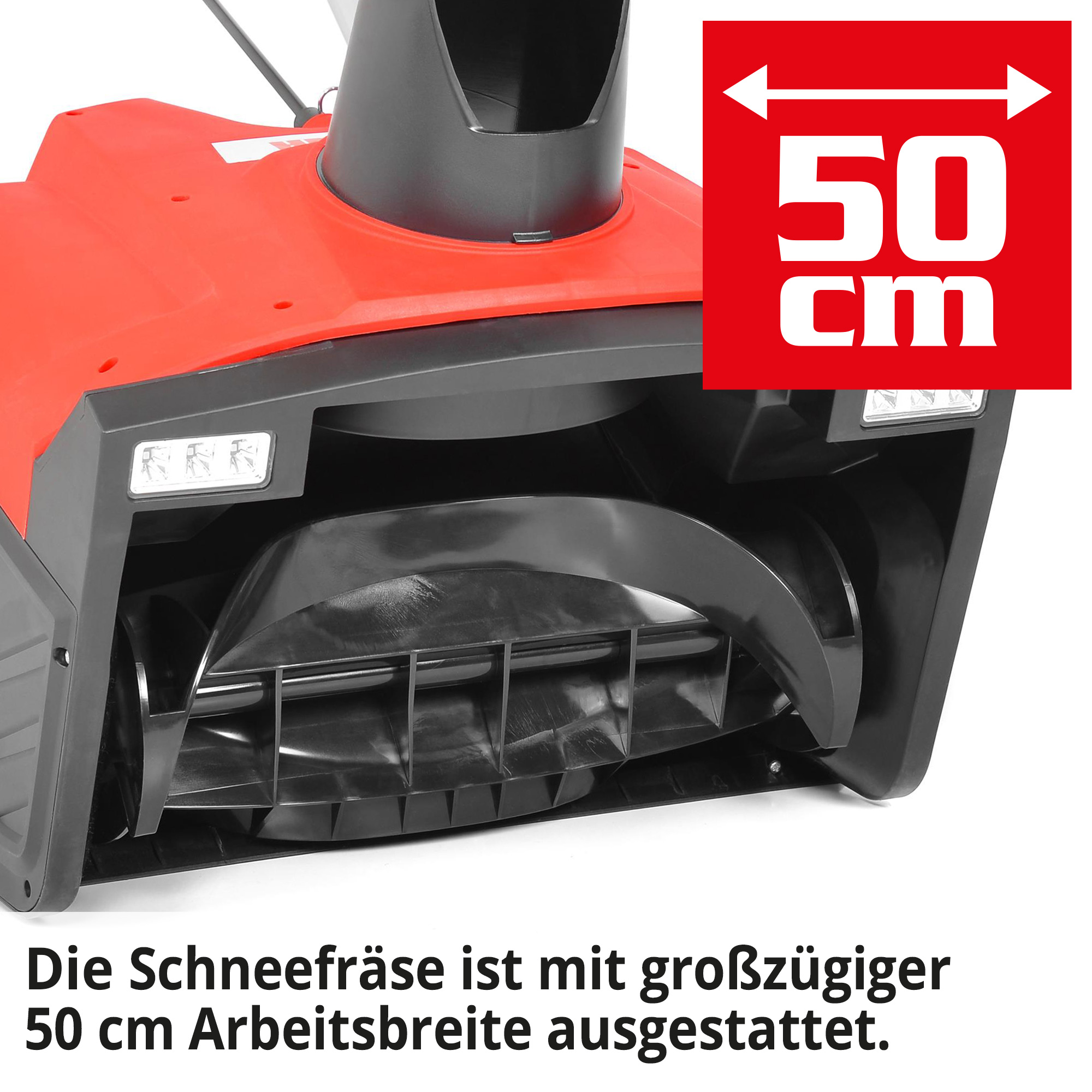 Elektro-Schneefräse mit 50 cm Arbeitsbreite für schnelles vorankommen 