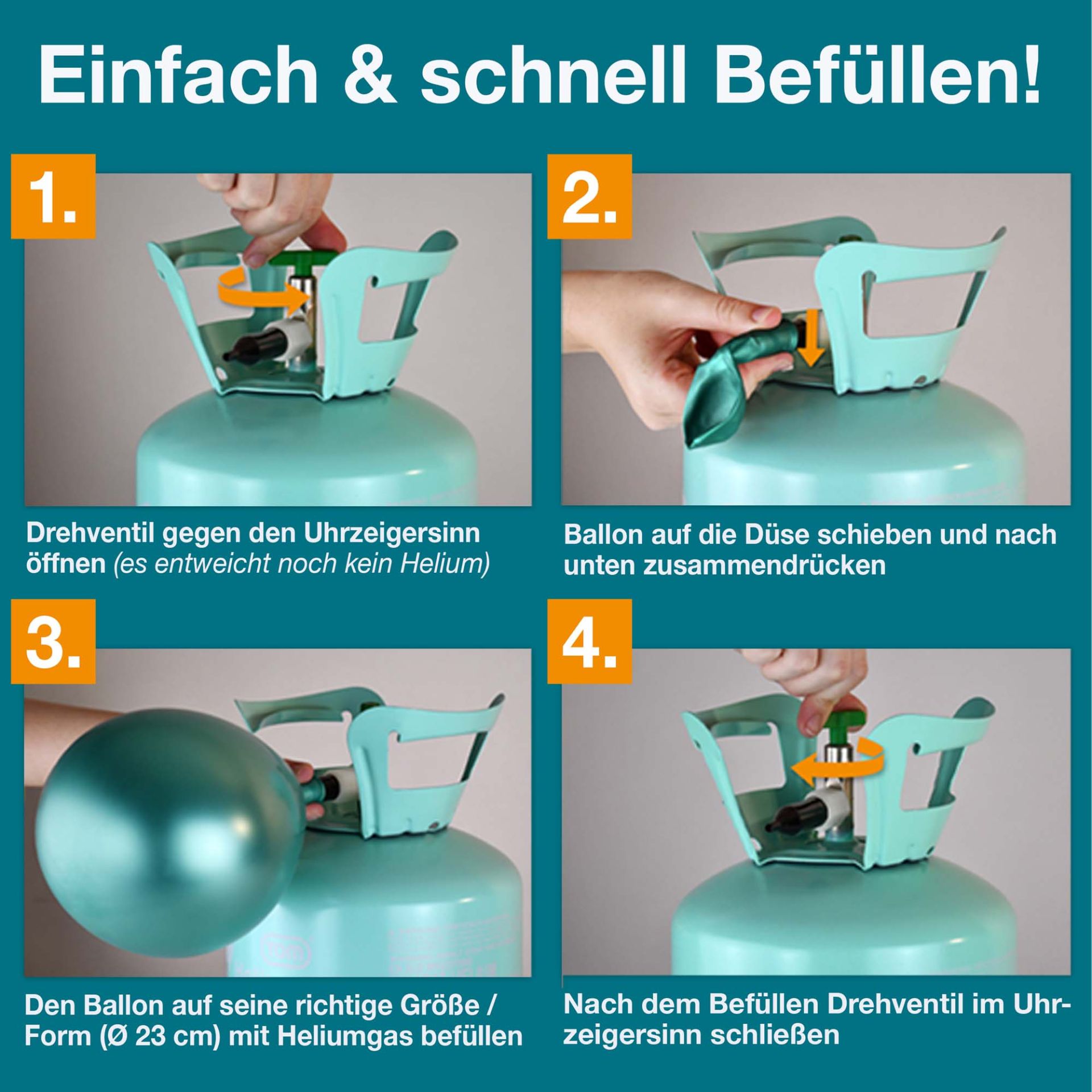 TOM Helium Ballongas HE-700; einfach und schnell befüllen TOM Helium Ballongas HE-700; einfach und schnell befüllen