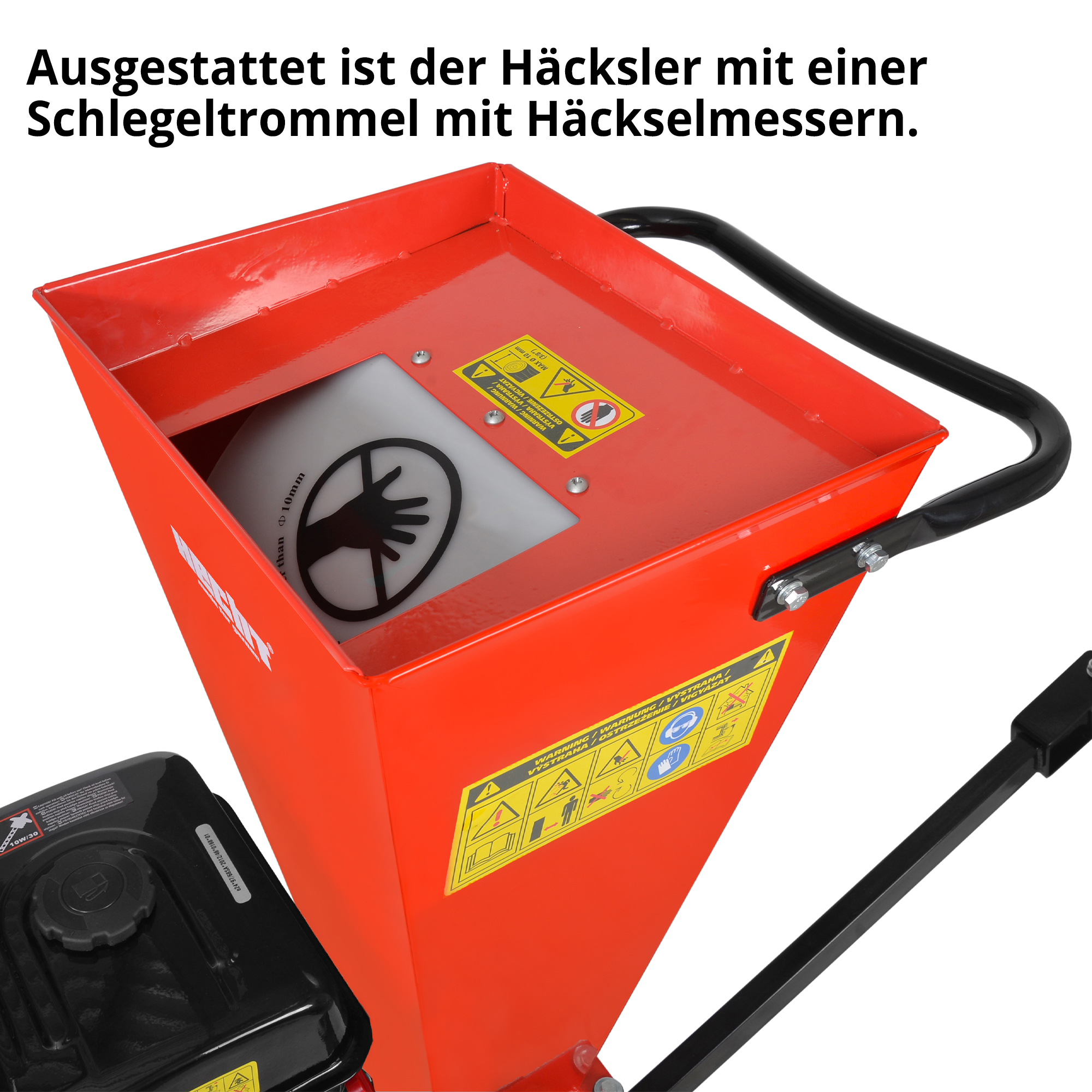 HECHT Benzin Gartenhäcksler 6421 Benzin Gartenhäcksler mit Schlegeltrommel