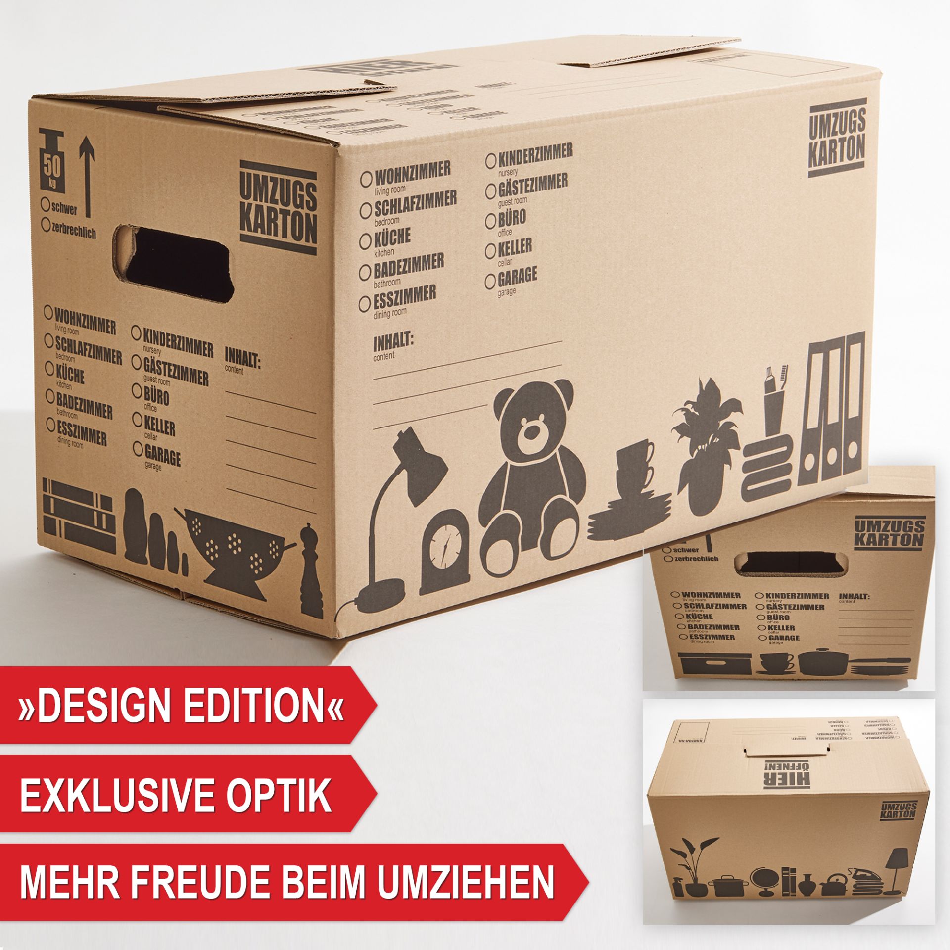 Design Edition, exklusive Optik - Umzugskartons