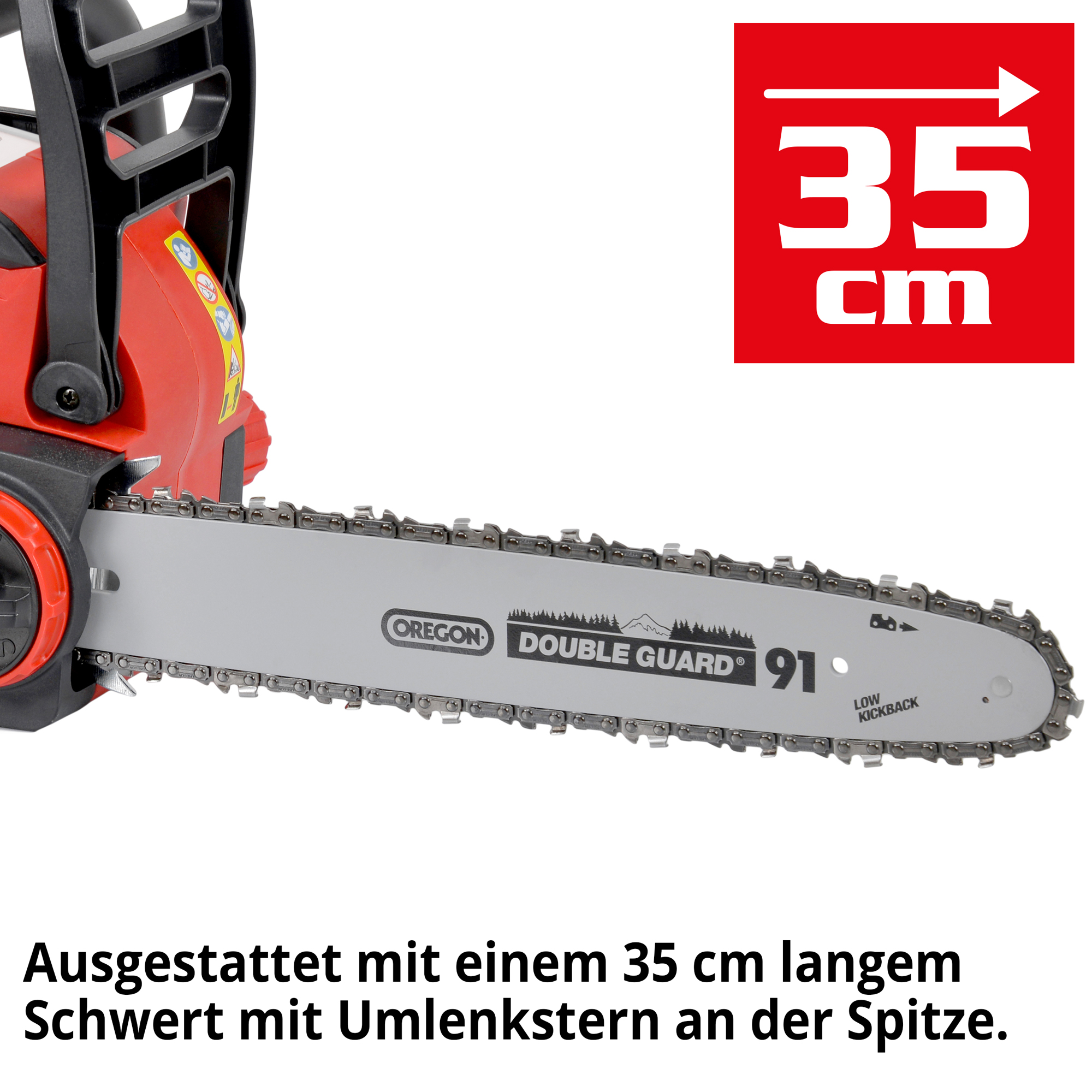 Akku Kettensäge; 35 Zentimeter langes Schwert Akku Kettensäge; 35 Zentimeter langes Schwert