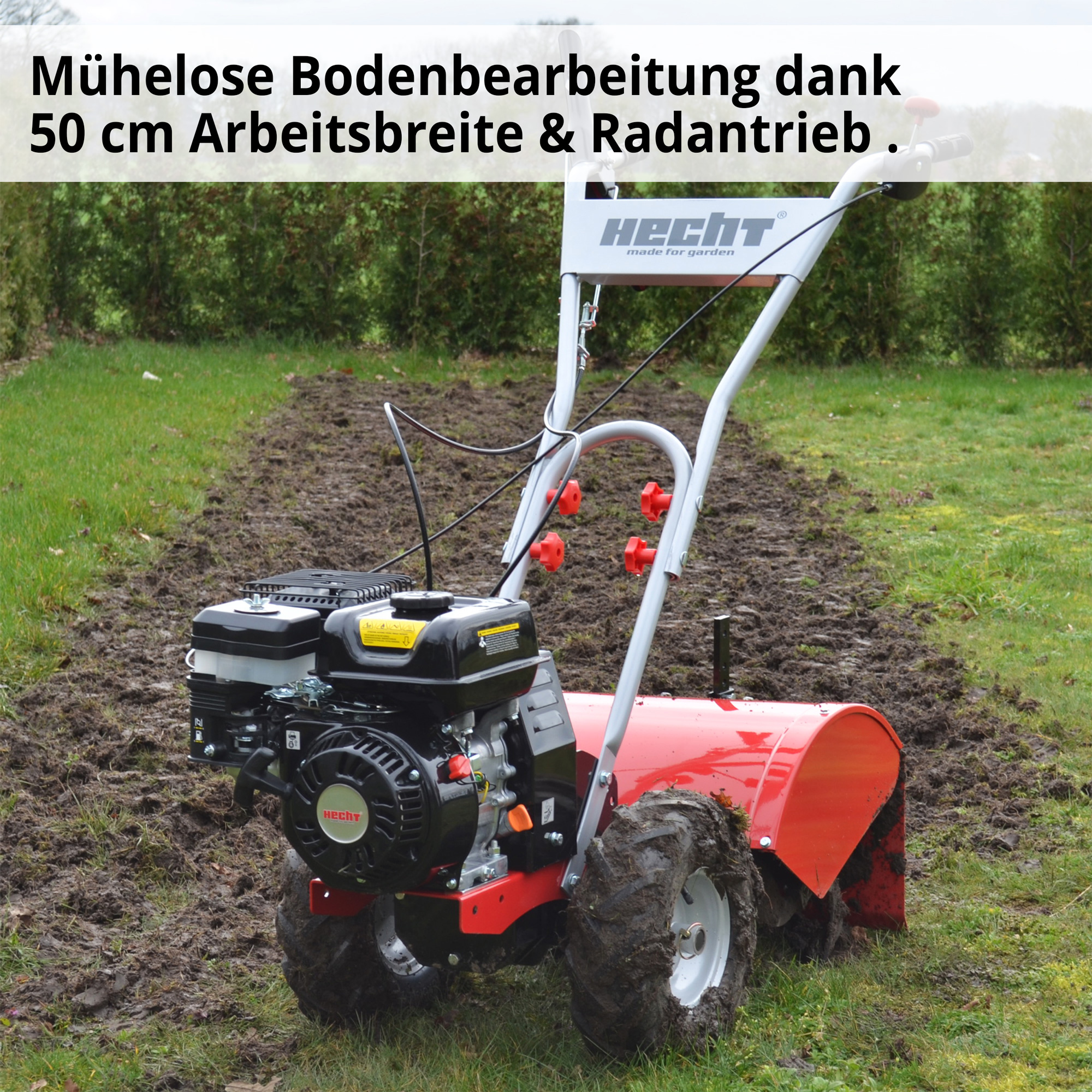 Gartenhacke; 50 Zentimeter Arbeitsbreite + Radantrieb