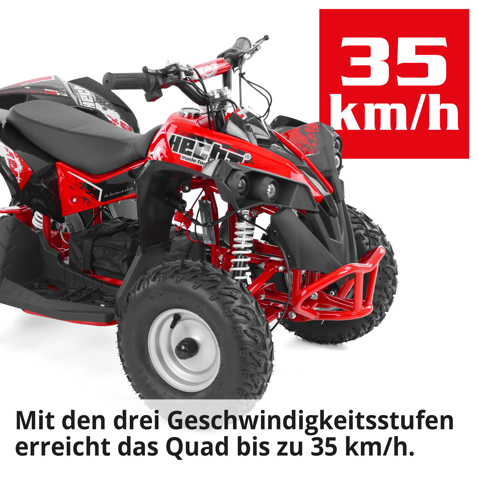 Elektro Quad; Drei Geschwindigkeitsstufen bis zu 35 km/h