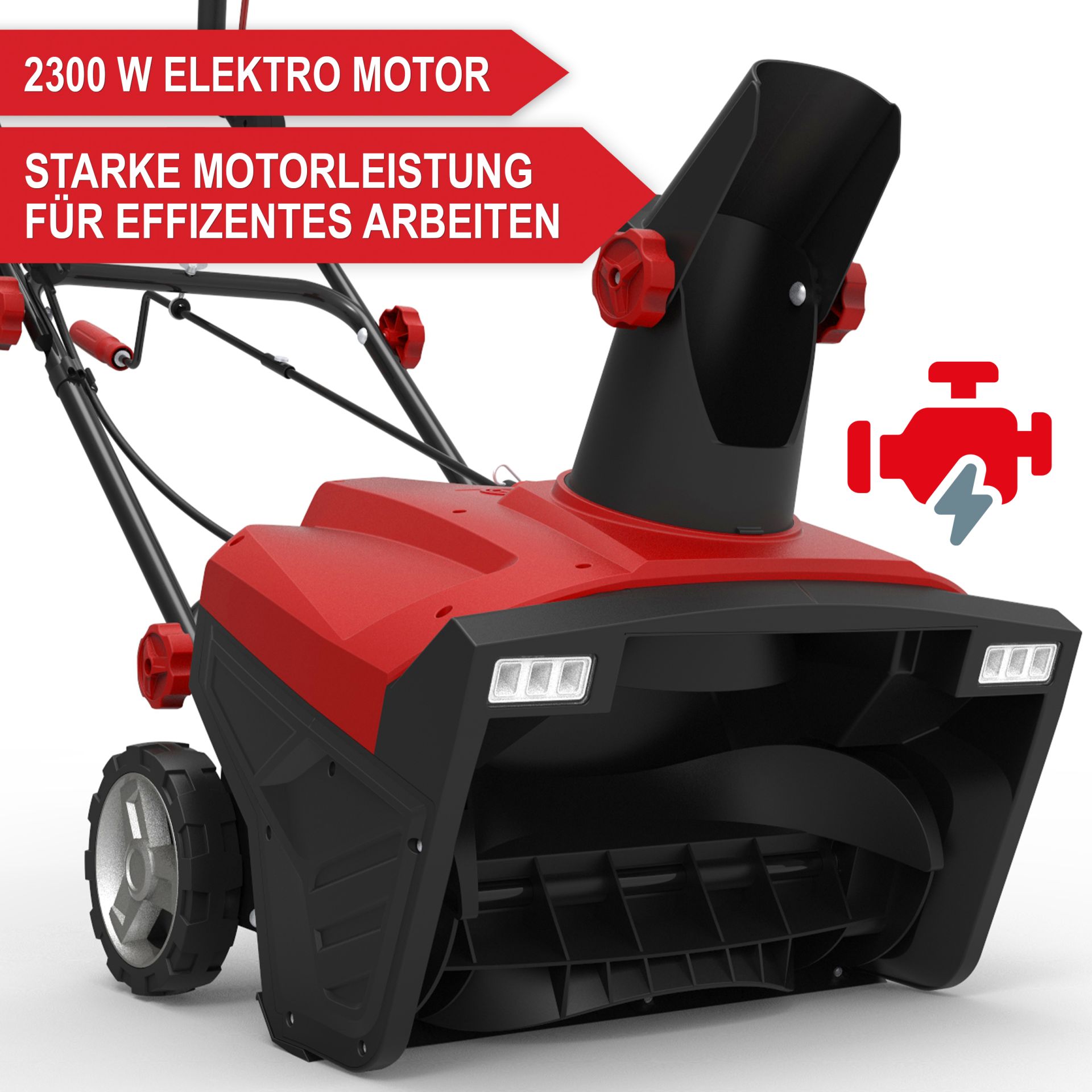 Schneefräse mit 2300-Watt-Elektromotor für effiziente Schneeräumung