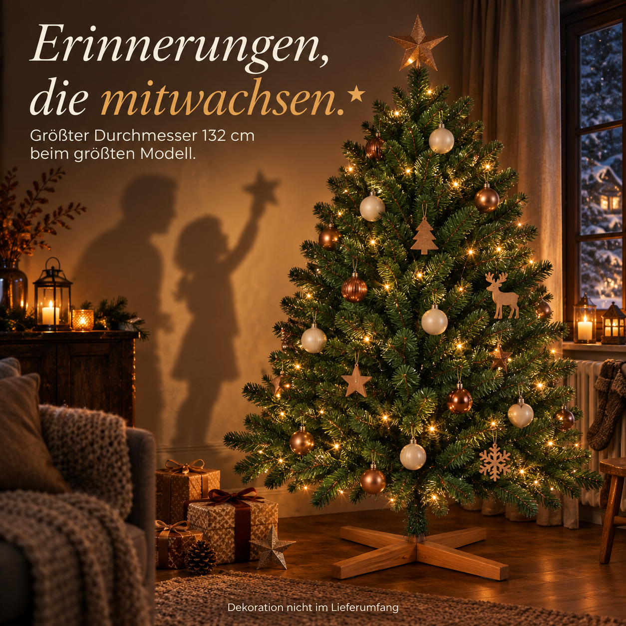 ONBEST Tannenbaum für Familien: Üppiger Baum mit bis zu 132 cm Durchmesser (Dieses Bild wurde mit Hilfe von KI generiert.)