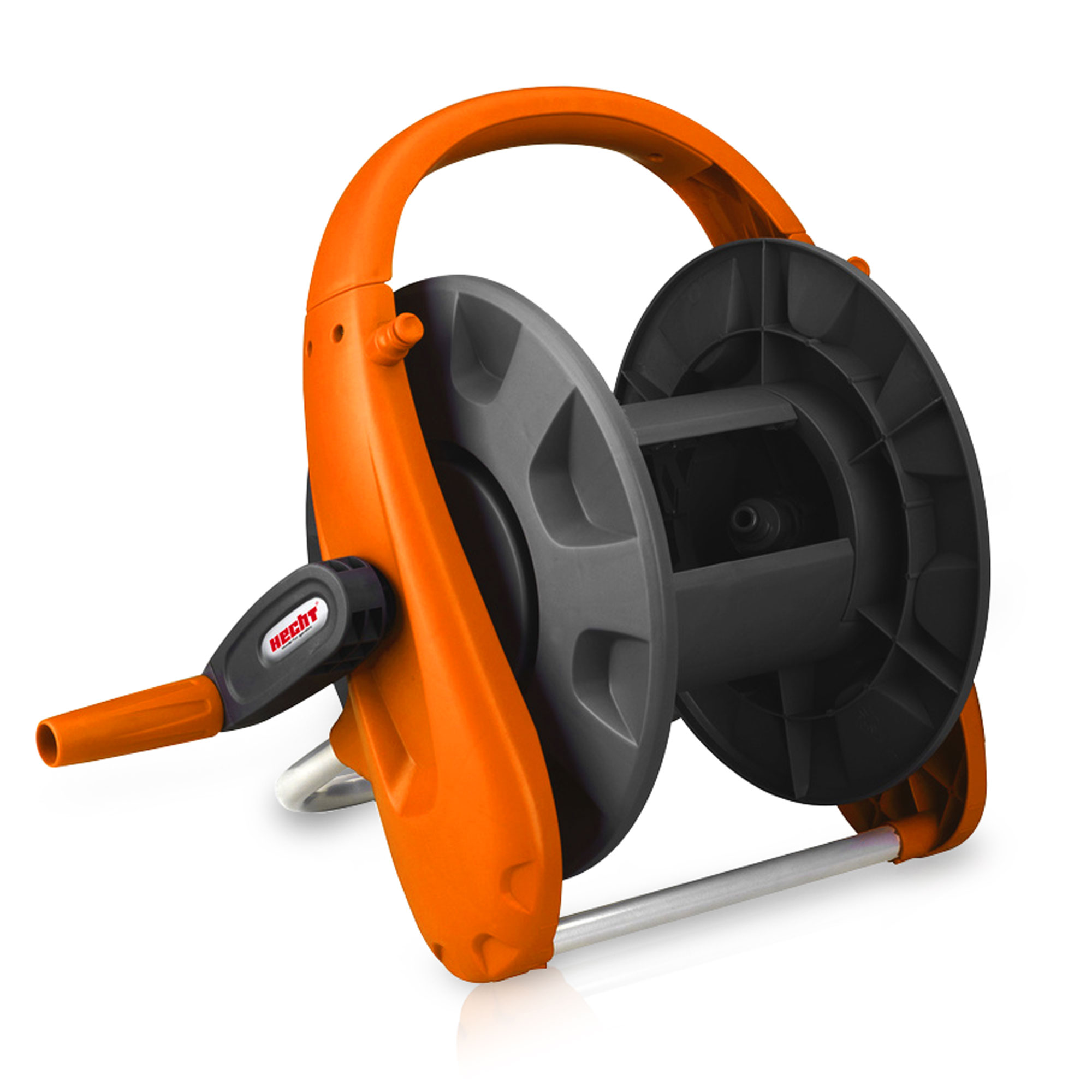 Schlauchtrommel Hecht 00627 mit Metallgestänge und Handkurbel für 50 m Gartenschlauch