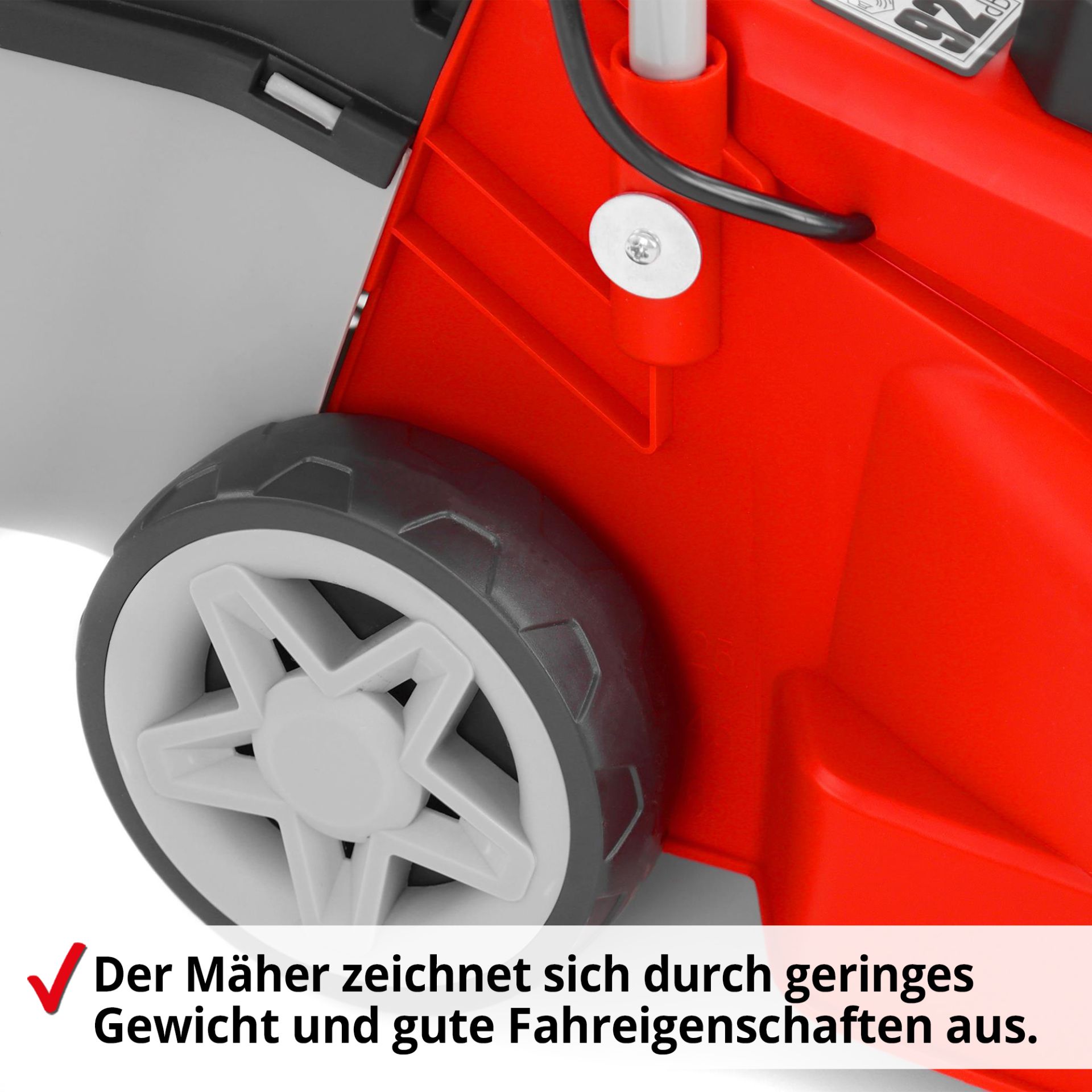 Hecht Elektro-Rasenmäher mit idealer Fahreigenschafft durch geringes Gewicht 