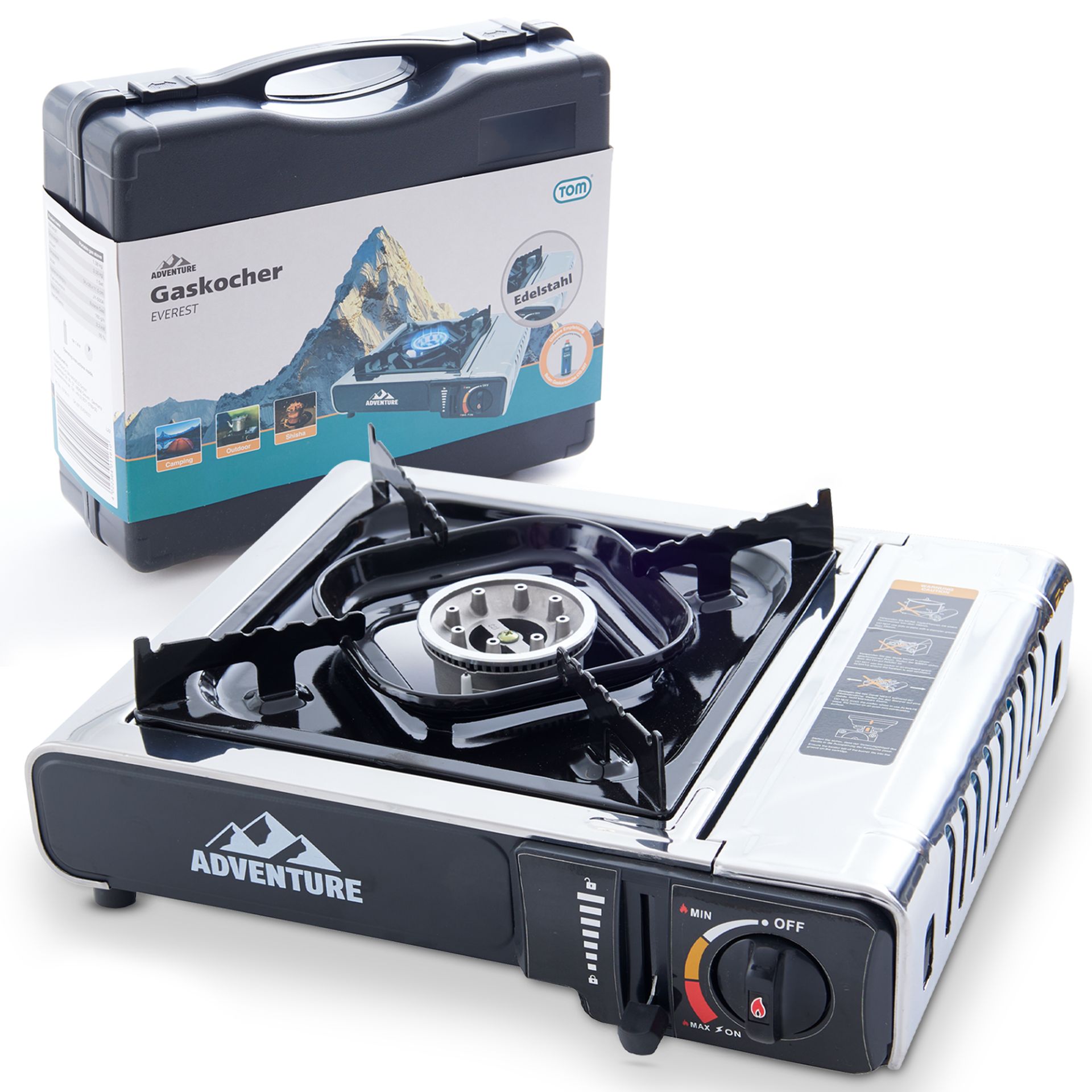 TOM Gaskocher - GK-227 Edelstahl Everest