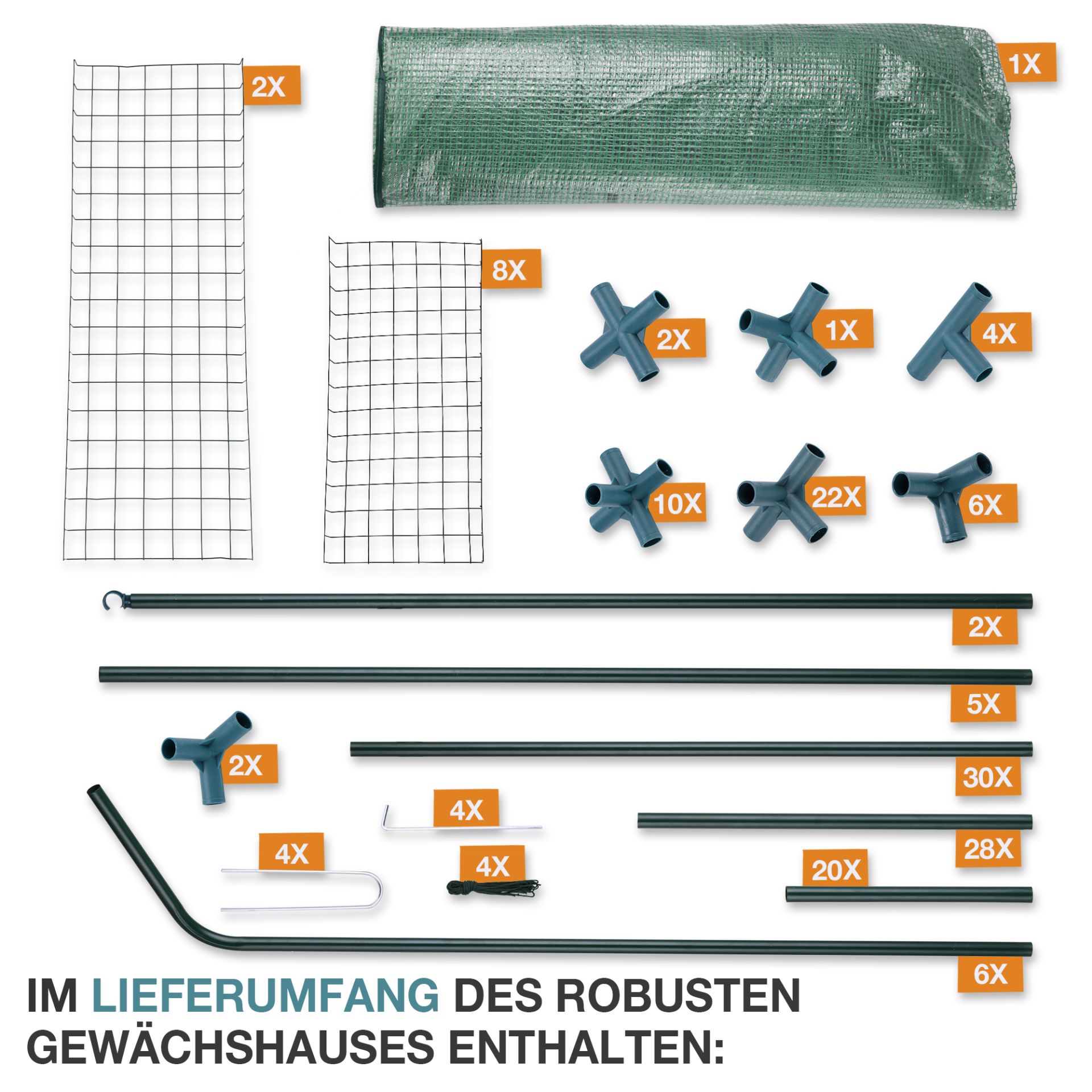 TOM Anzucht Gewächshaus GH-240; Lieferumfang