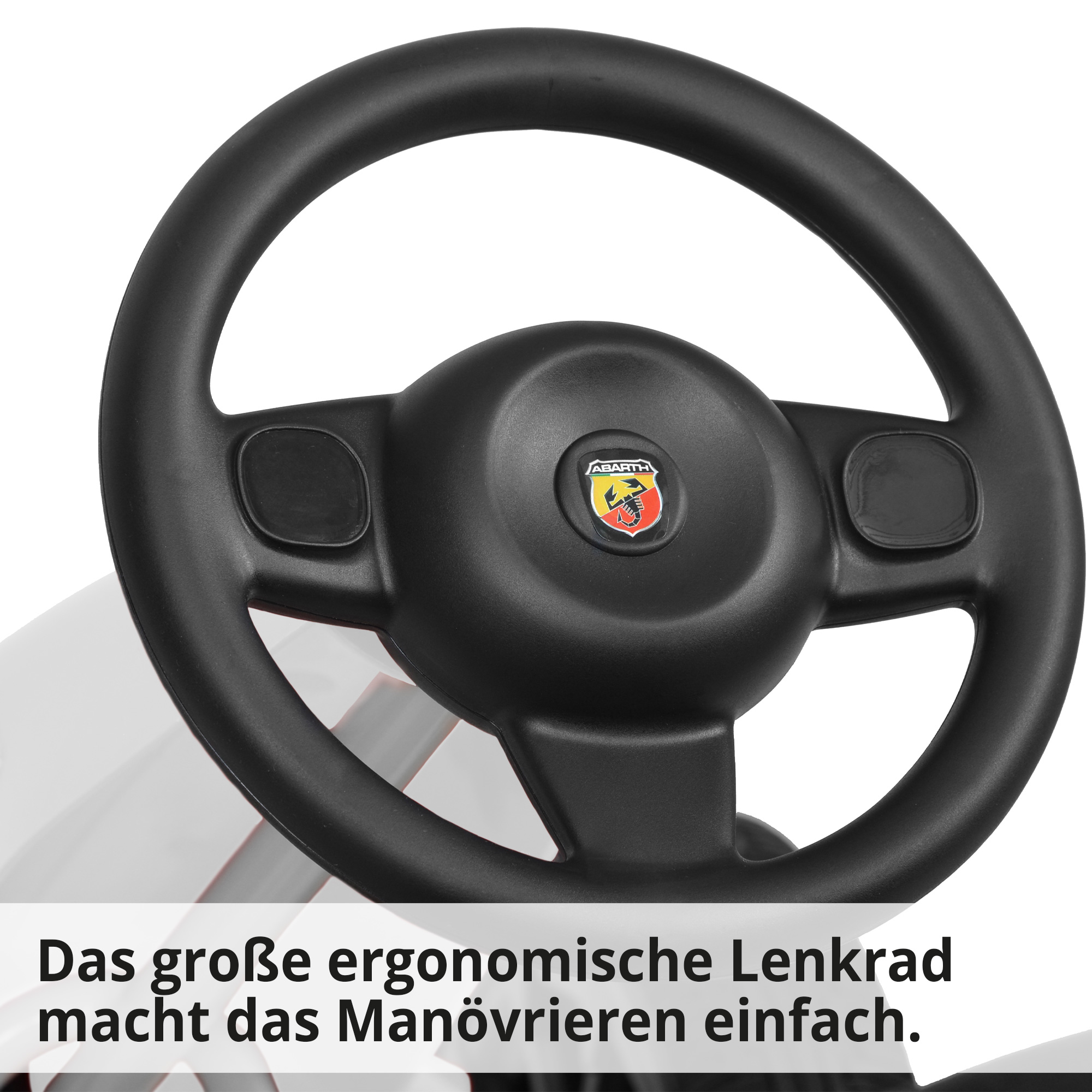 HECHT ABARTH Tretkart White Tretkart mit ergonomischem Lenkrad HECHT ABARTH Tretkart White Tretkart mit ergonomischem Lenkrad