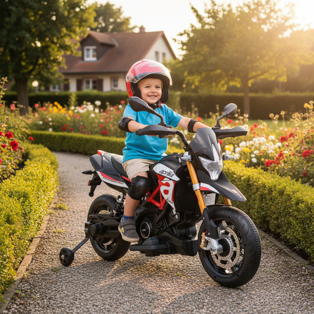 Elektro Motorrad APRILIA DORSODURO 900 für Kinder von 3 bis 8 Jahren