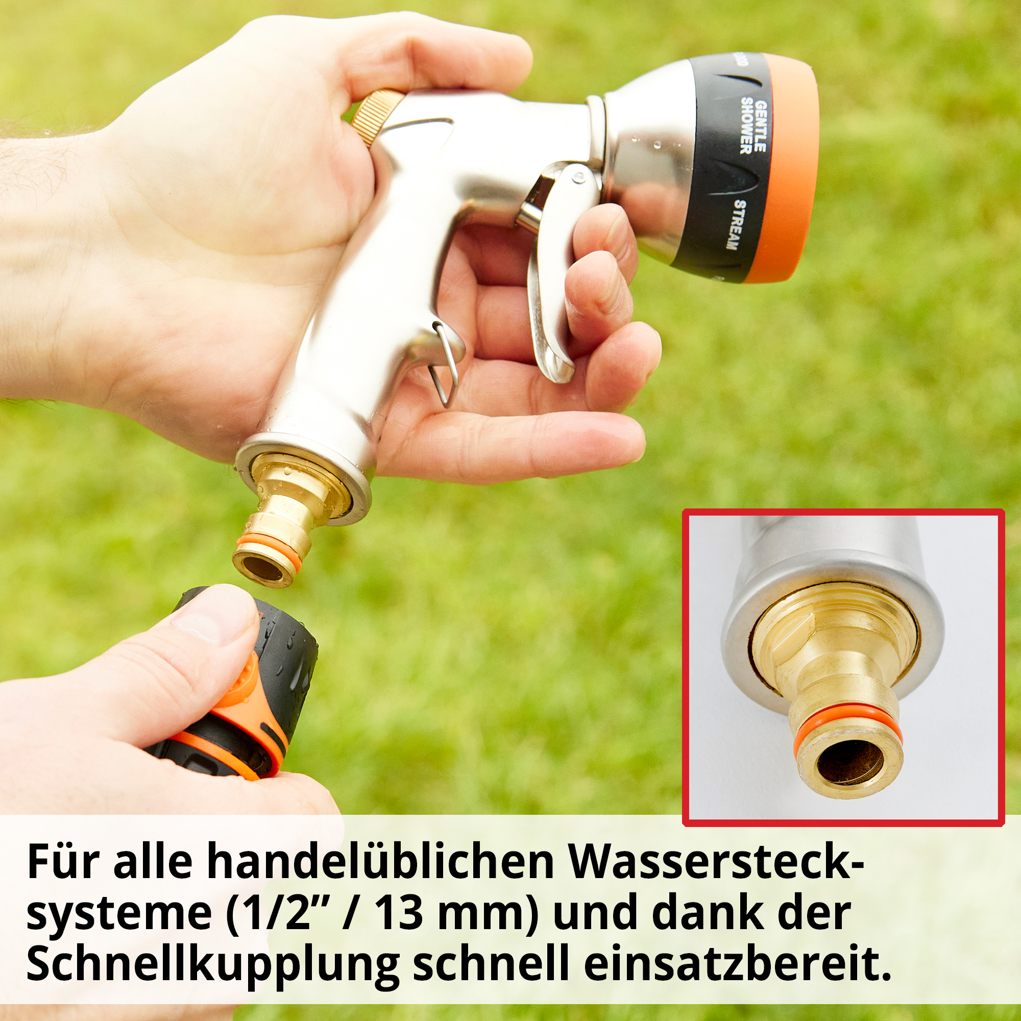 HECHT Handbrause »02096« Handbrause kompatibel mit allen Wasserstecksystemen
