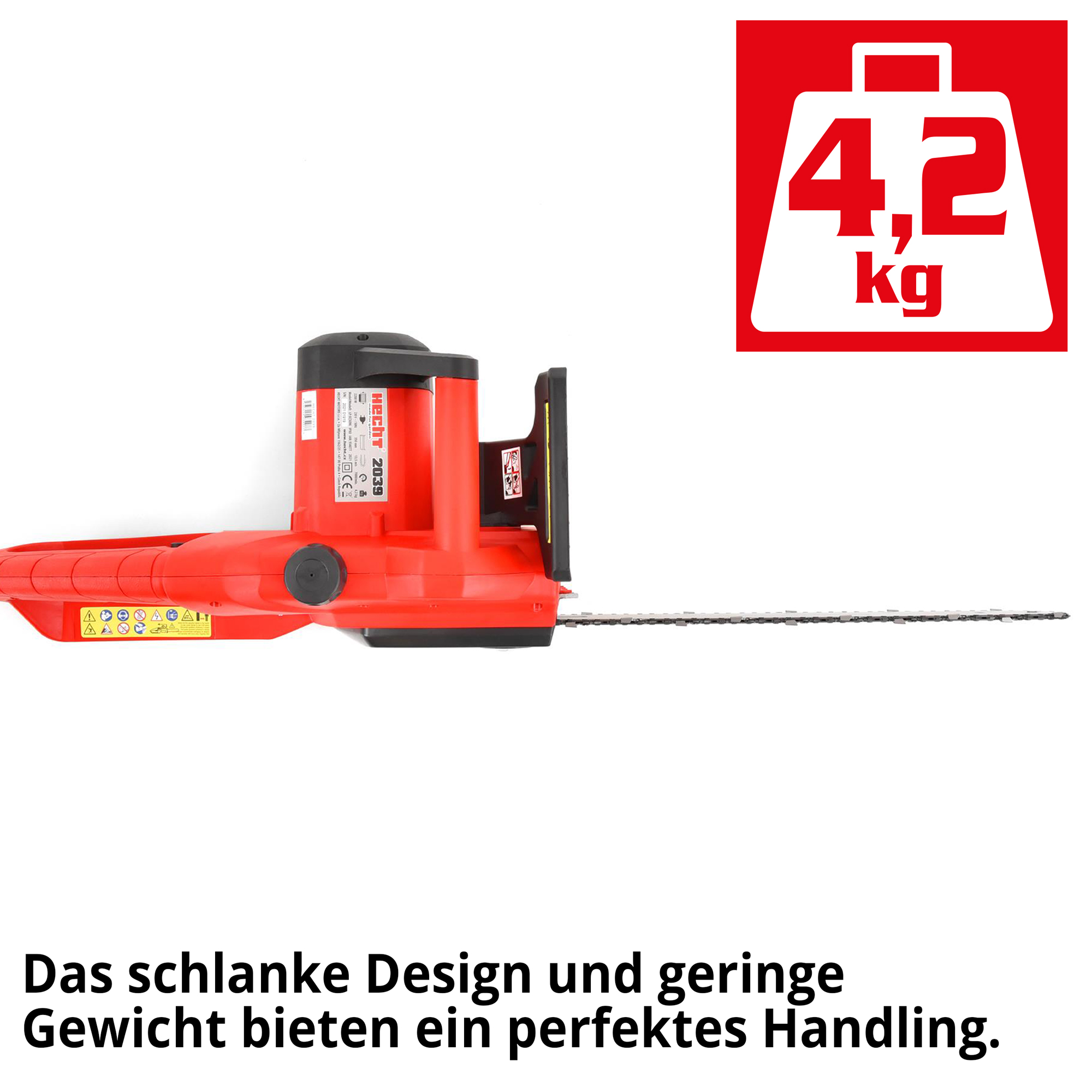 Hecht Elektro-Kettensäge mit gernigem Gewicht für bequemes und langes arbeiten 