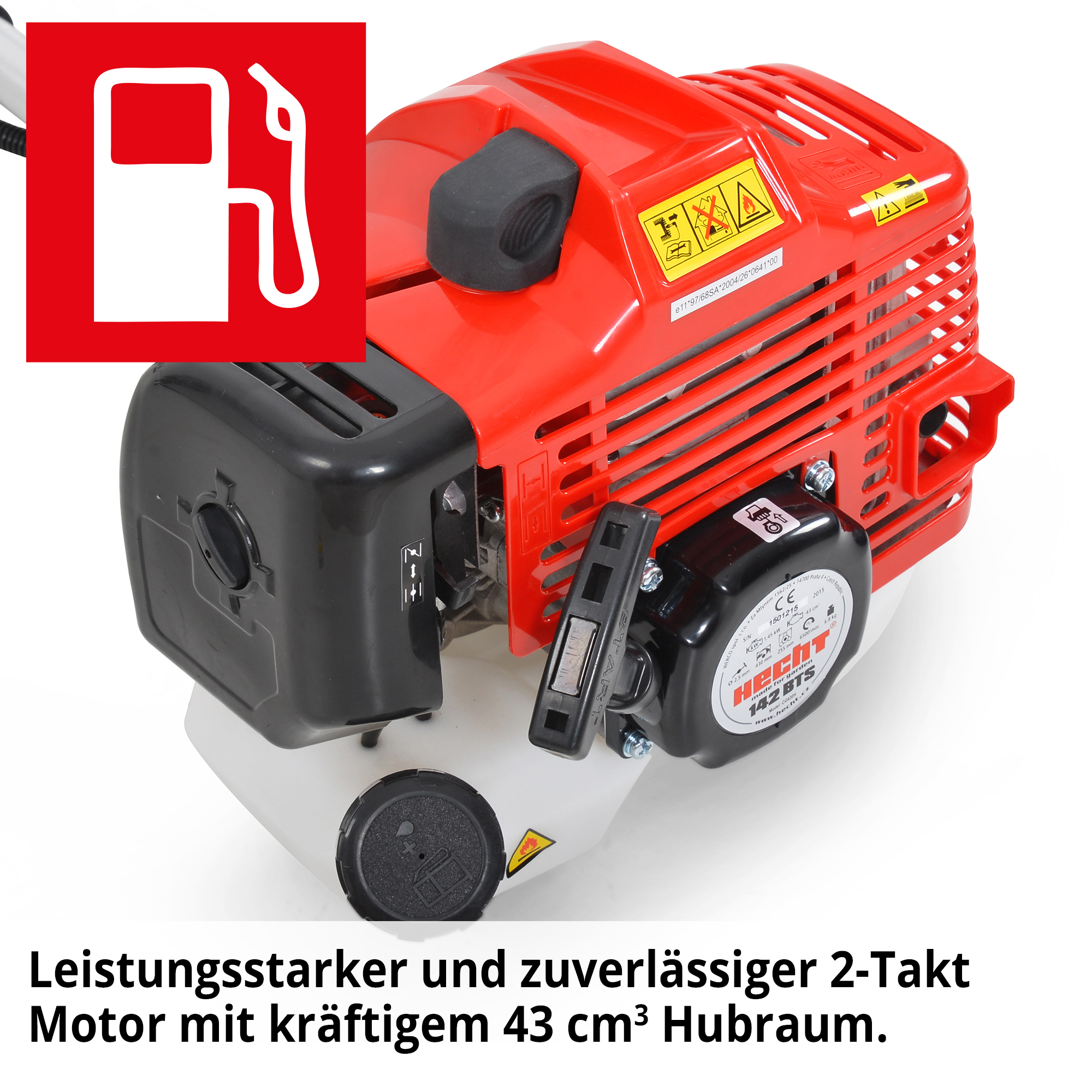  Benzin-Rasentrimmer mit robusten 2-Takt Motor und 43 ccm Hubraum 