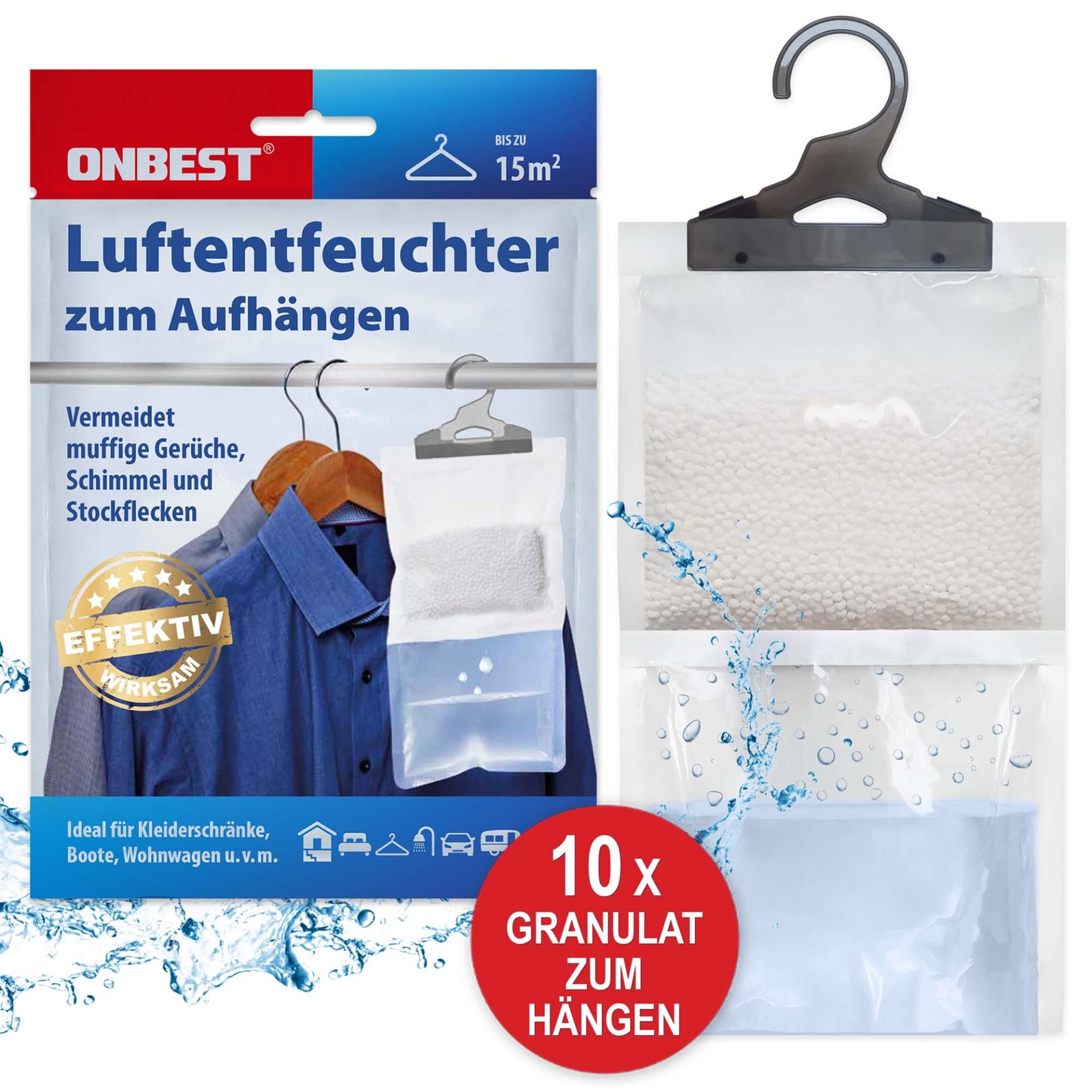 Luftentfeuchter zum Aufhängen - Bis zu 15 Quadratmeter