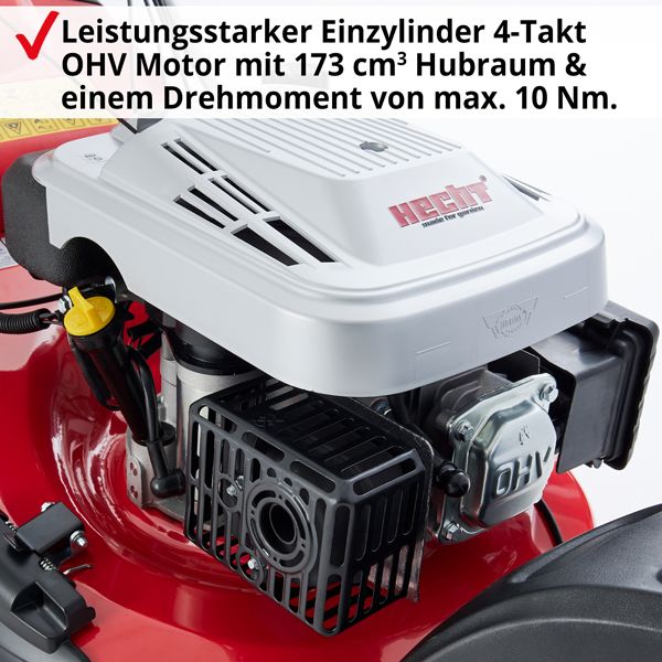 Benzin Rasenmäher; Leistungsstarker Einzylinder 4-Takt Motor