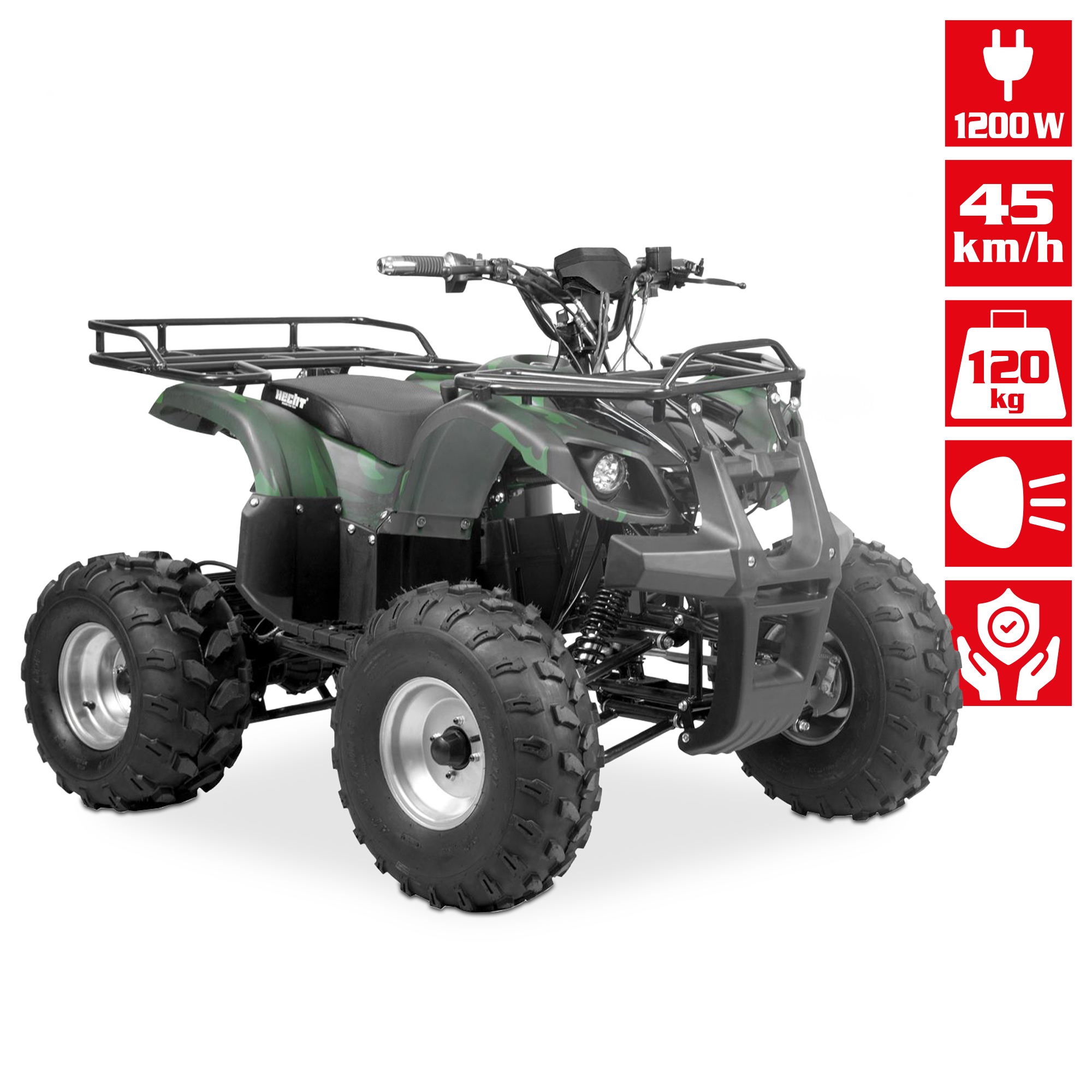 Elektro-Quad mit Leistungsdaten 1200 W, 45 km/h und 120 kg Tragkraft im Überblick