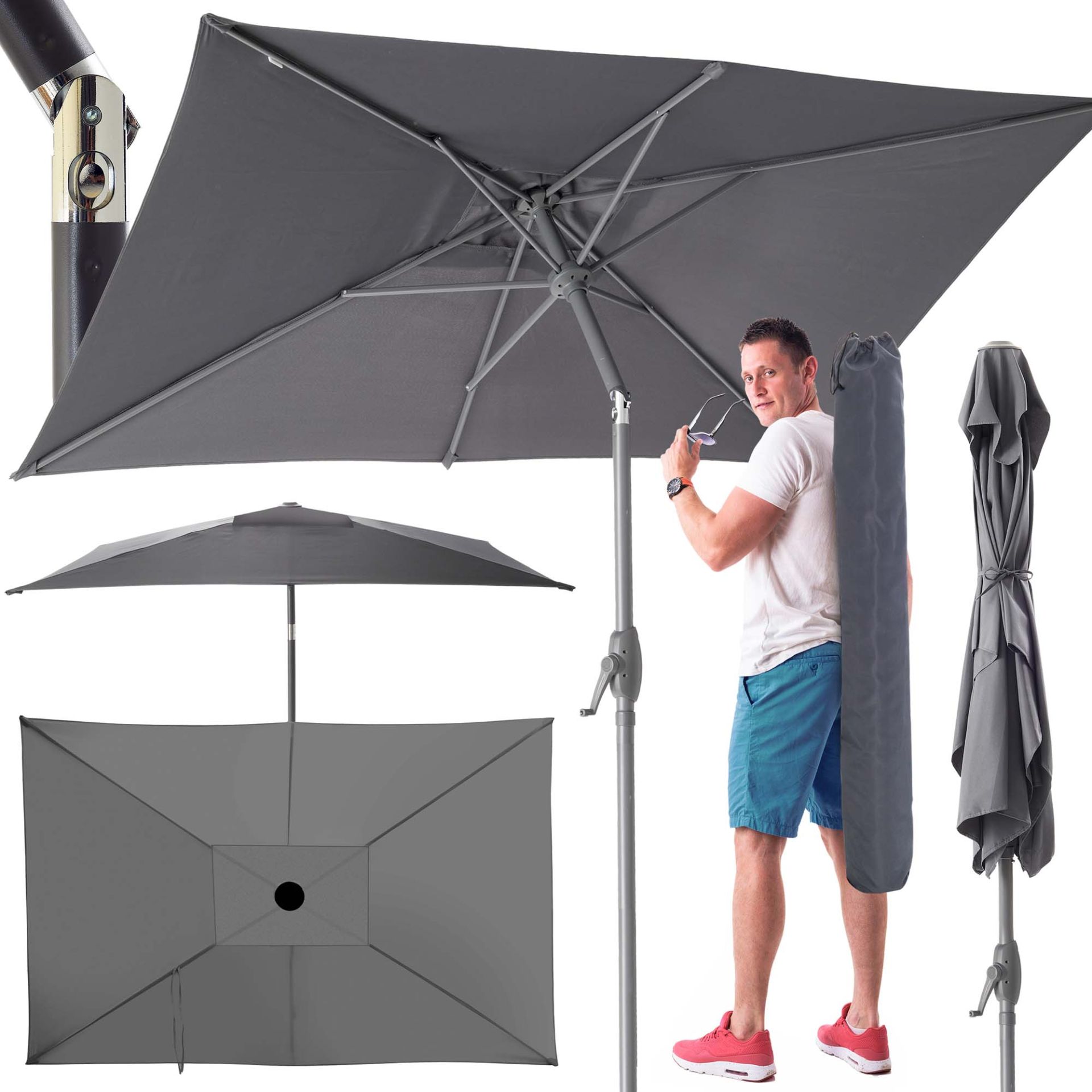 TOM Sonnenschirm SU-100 Anthrazit; schönes Design TOM Sonnenschirm SU-100 Anthrazit; schönes Design