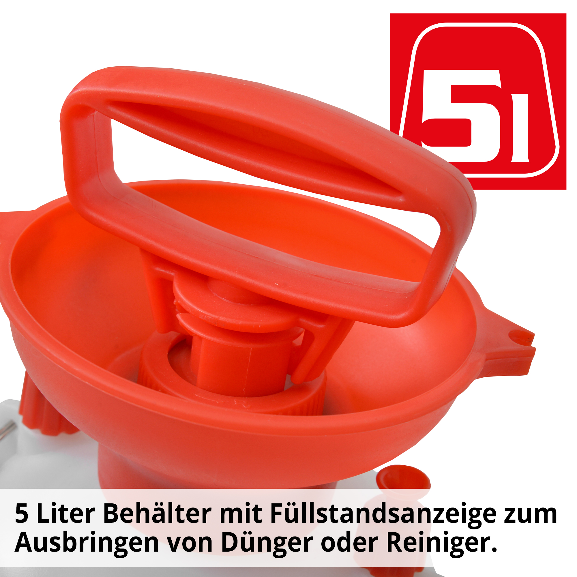 Hecht Drucksprüher mit 5 Liter Behälter und Füllstandanzeige für Dünger oder Reiniger 