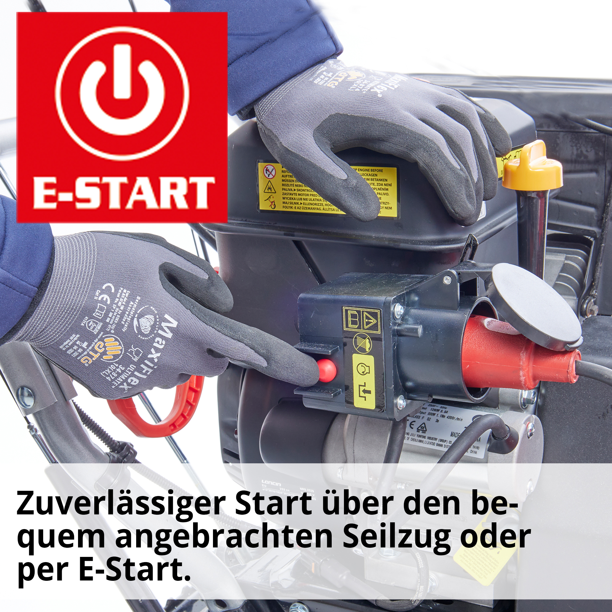 Hecht Benzin-Schneefräse mit zuverlässigen E-Start oder per Seilzug 
