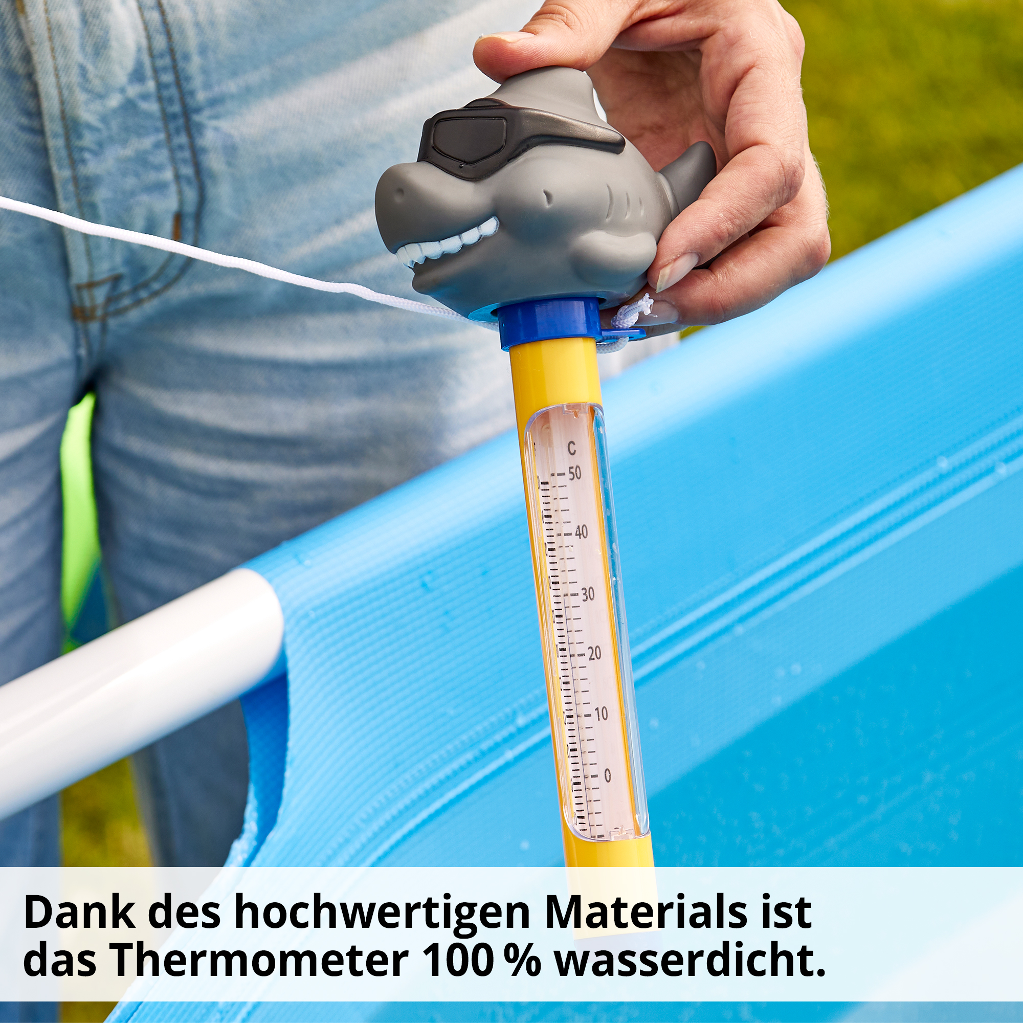 Hecht 060511 Wasser Thermometer Hai; Dank des hochwertigen Materials ist das Thermometer 100% wasserdicht