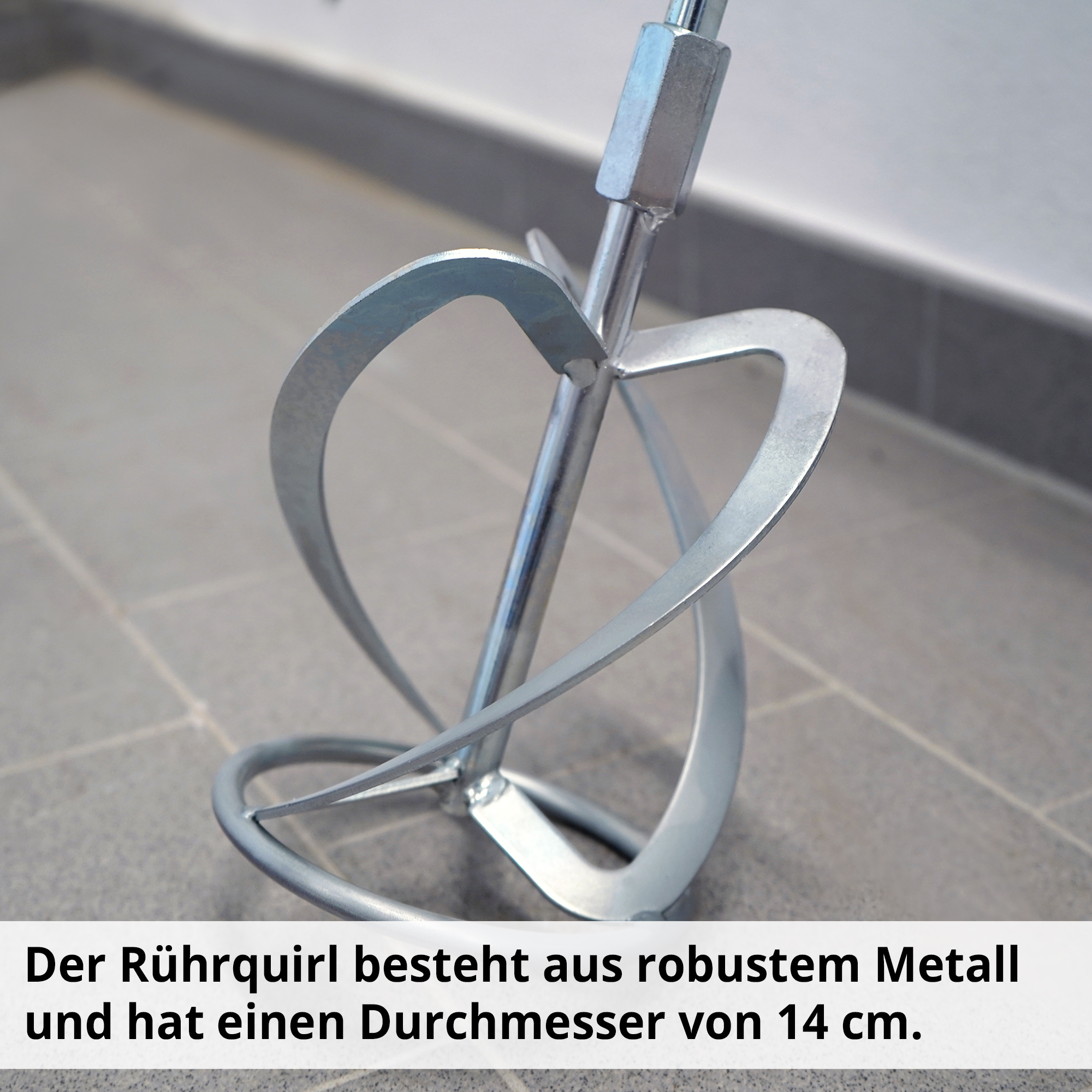 HECHT 1140 Rührwerk; Rührquril aus robustem Metall und mit 14 cm Durchmesser