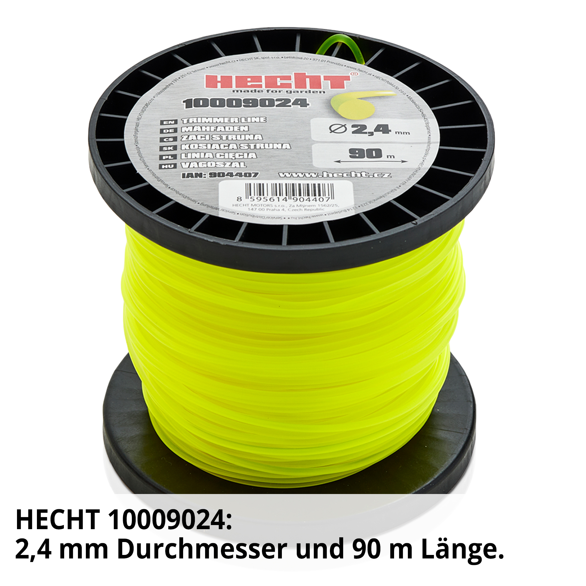 Hecht 10009024 Mähfaden mit 2,4mm Durchmesser und 90m Länge