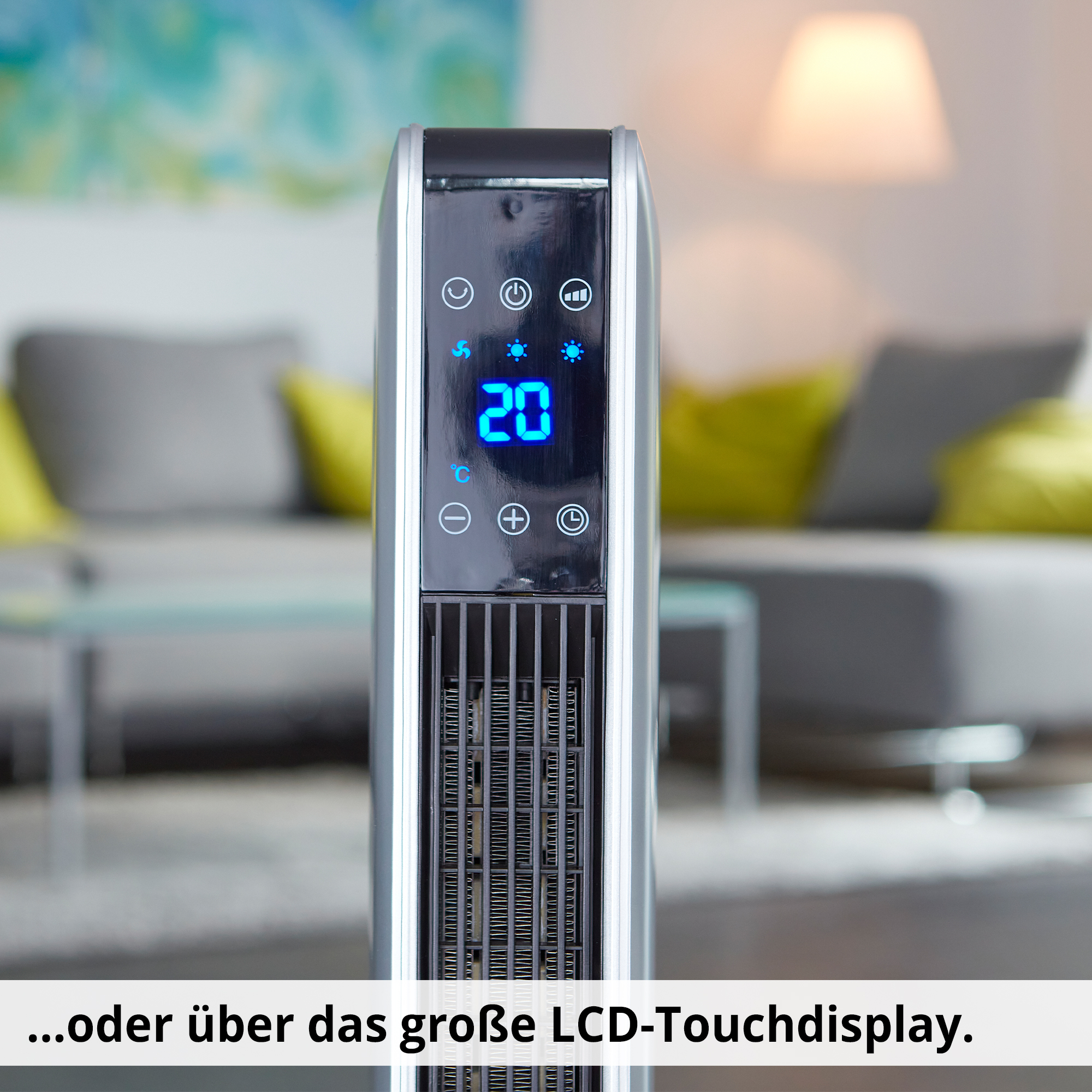 Keramik Heizlüfter; großes LCD-Display zur Bedienung