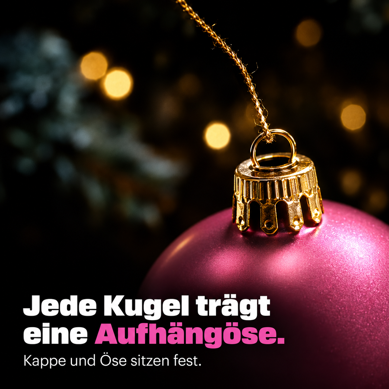 ONBEST Weihnachtskugeln: Festsitzende Kappe und Öse an jeder Kugel (Dieses Bild wurde mit Hilfe von KI generiert.)