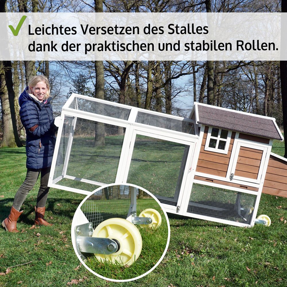 zooprinz Hünhervoliere Mobiler Hühnerstall dank rädern 