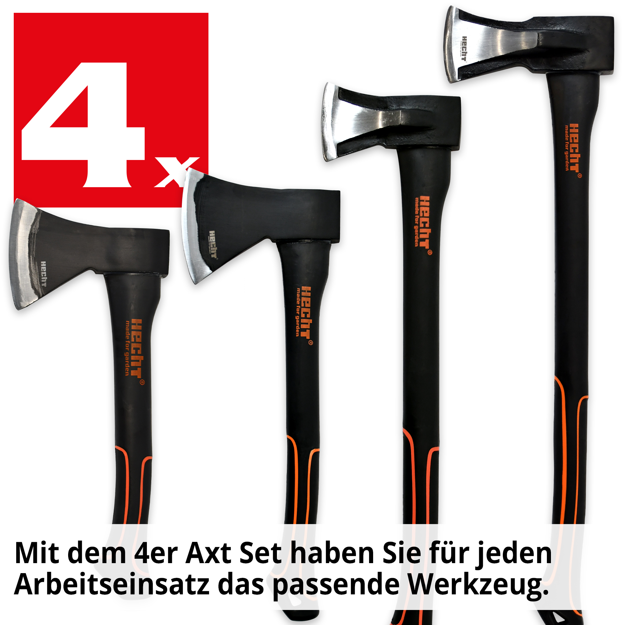 HECHT 4er Axt Set »Nr. 8« Axt Set für aus vier Äxten