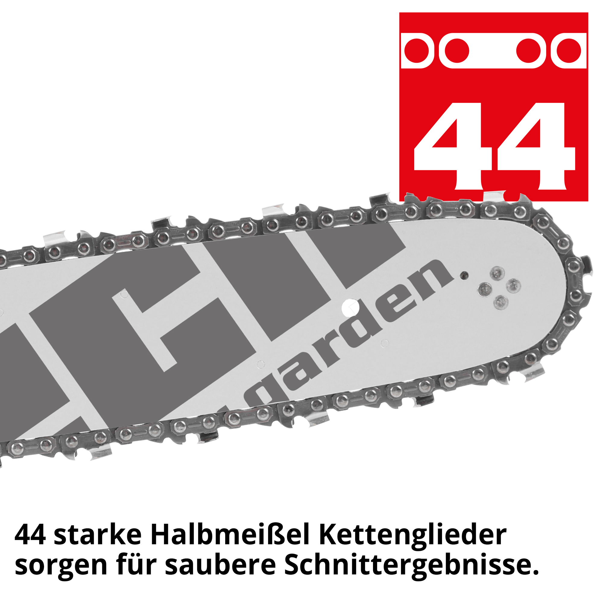 Hecht 924 R Motorsäge mit 44 starken Halbmeißel Kettengliedern für saubere Schnittergebnisse