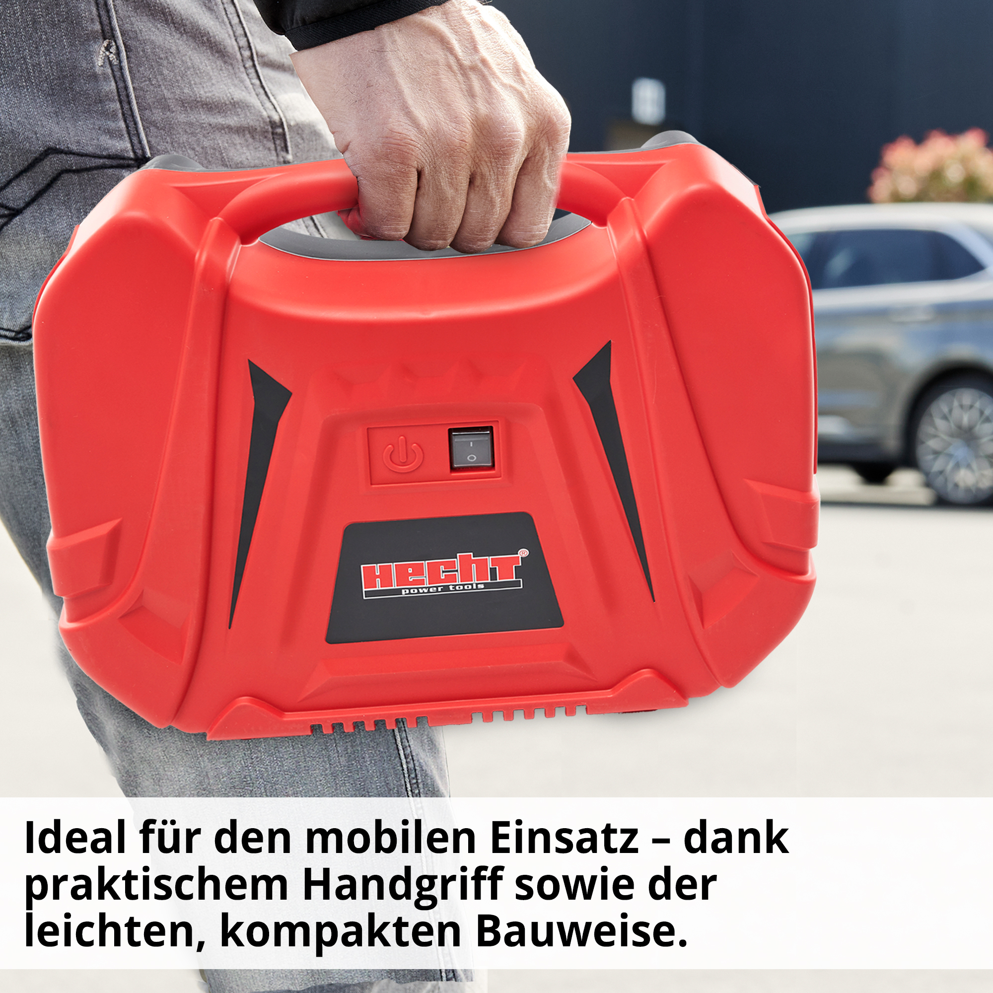 Kofferkompressor; Ideal für den mobilen Einsatz - dank praktischem Handgriff sowie der leichten, kompakten Bauweise