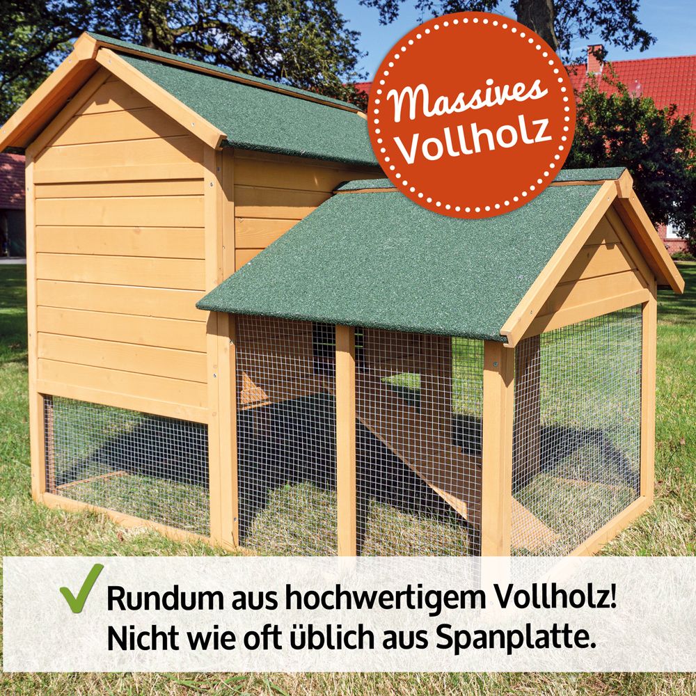 zooprinz Hasenstall Hasenfarm aus hochwertigem Massivholz 