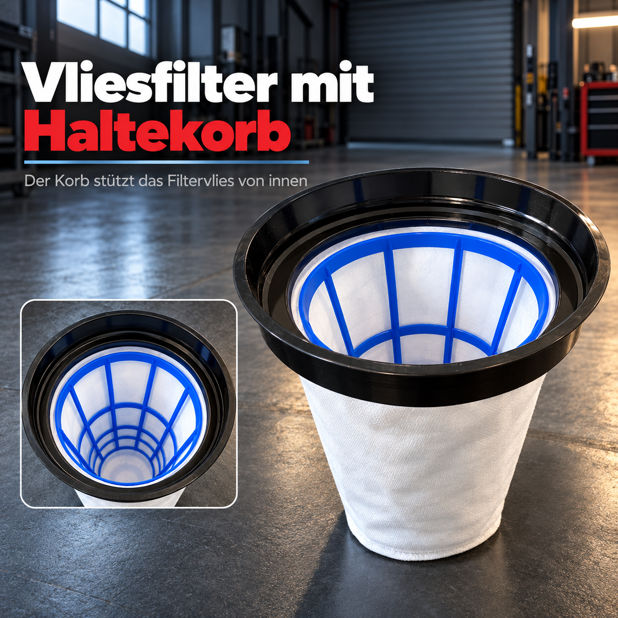 ONBEST Filtertechnik: Robuster Vliesfilter mit stützendem Haltekorb (Dieses Bild wurde mit Hilfe von KI generiert.)