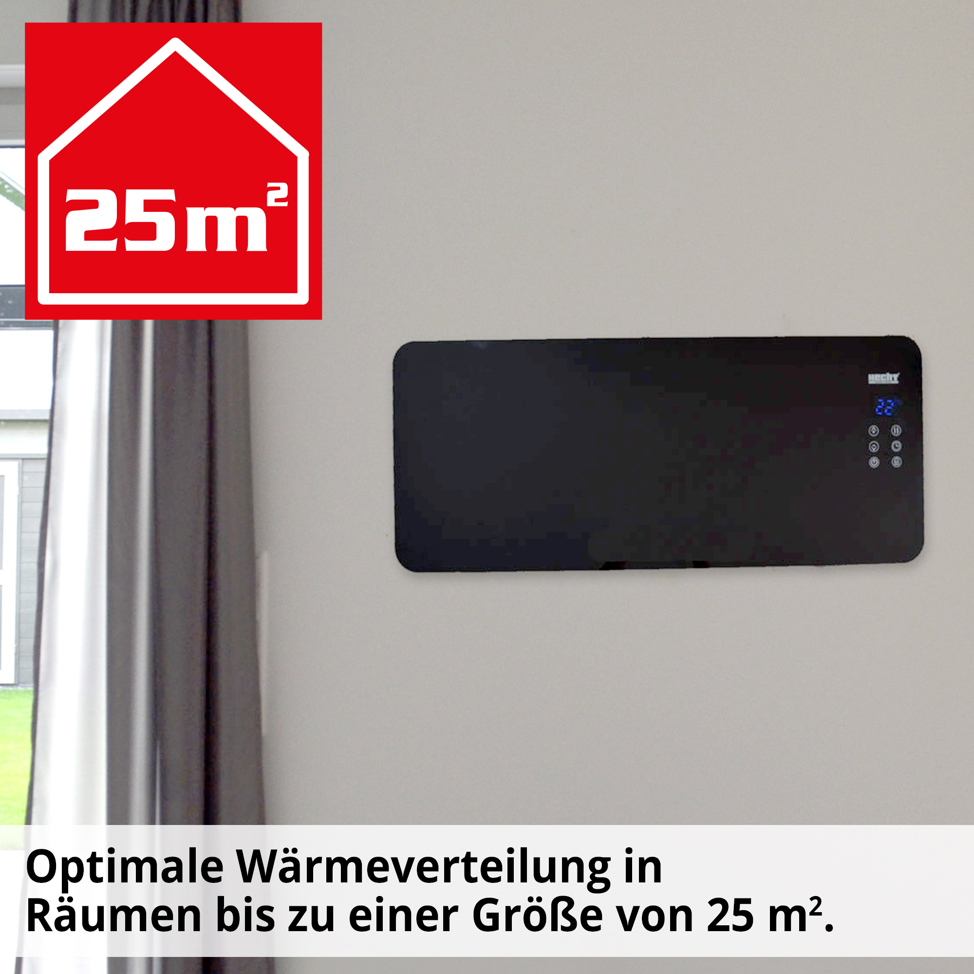 Heizpaneel; Für Räume bis 25 Quadratmeter