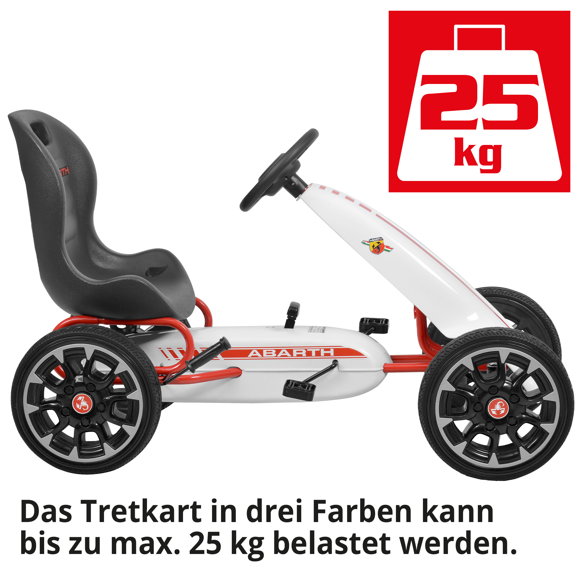 HECHT ABARTH Tretkart White Leichtes Tretkart  HECHT ABARTH Tretkart White Leichtes Tretkart