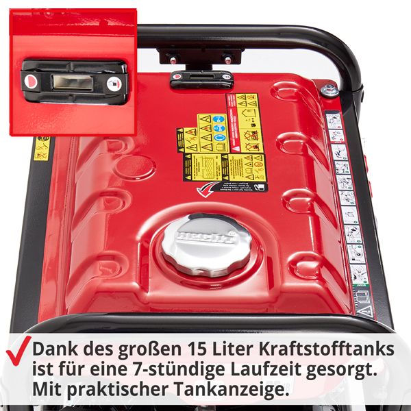 HECHT Stromaggregat GG 3300 Stromaggregat mit großem Kraftstofftank