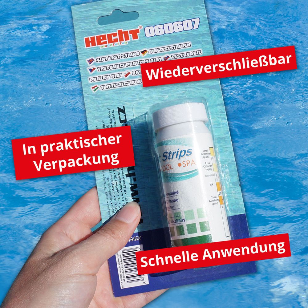 Pool Teststreifen; Wiederverschließbare Verpackung