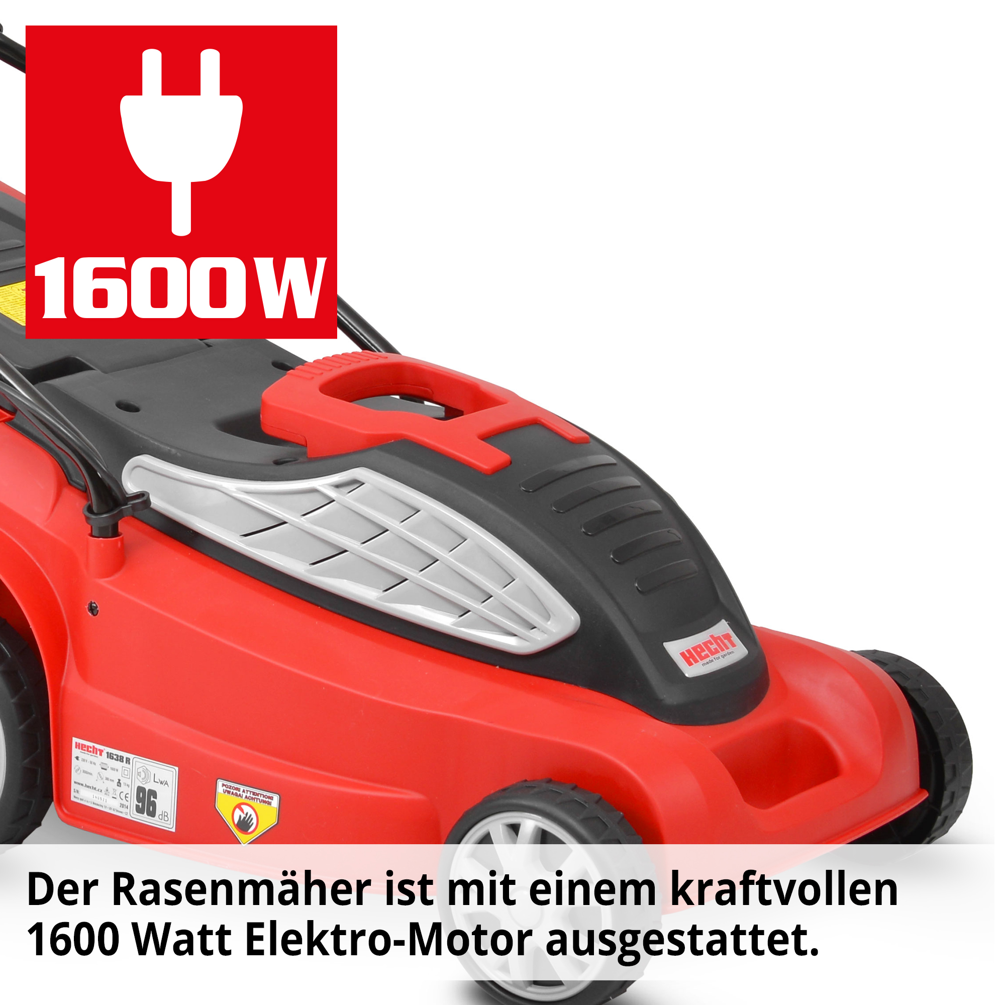 Elektro-Rasenmäher mit einen leistungsstarken 1600 Watt Elektro Motor 