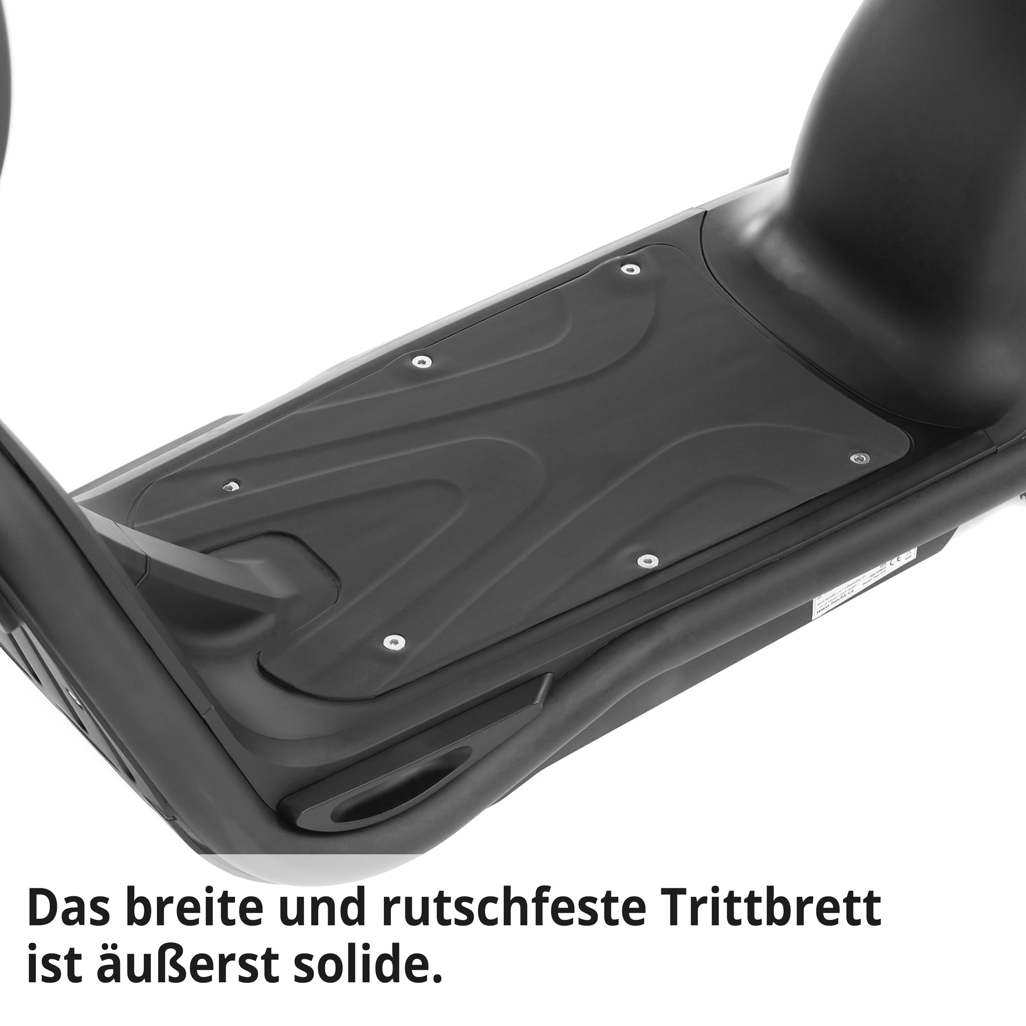 Hecht Breitreifen E-Scooter Cocis Mini Black; Das breite und rutschfeste Trittbrett ist äußerst solide
