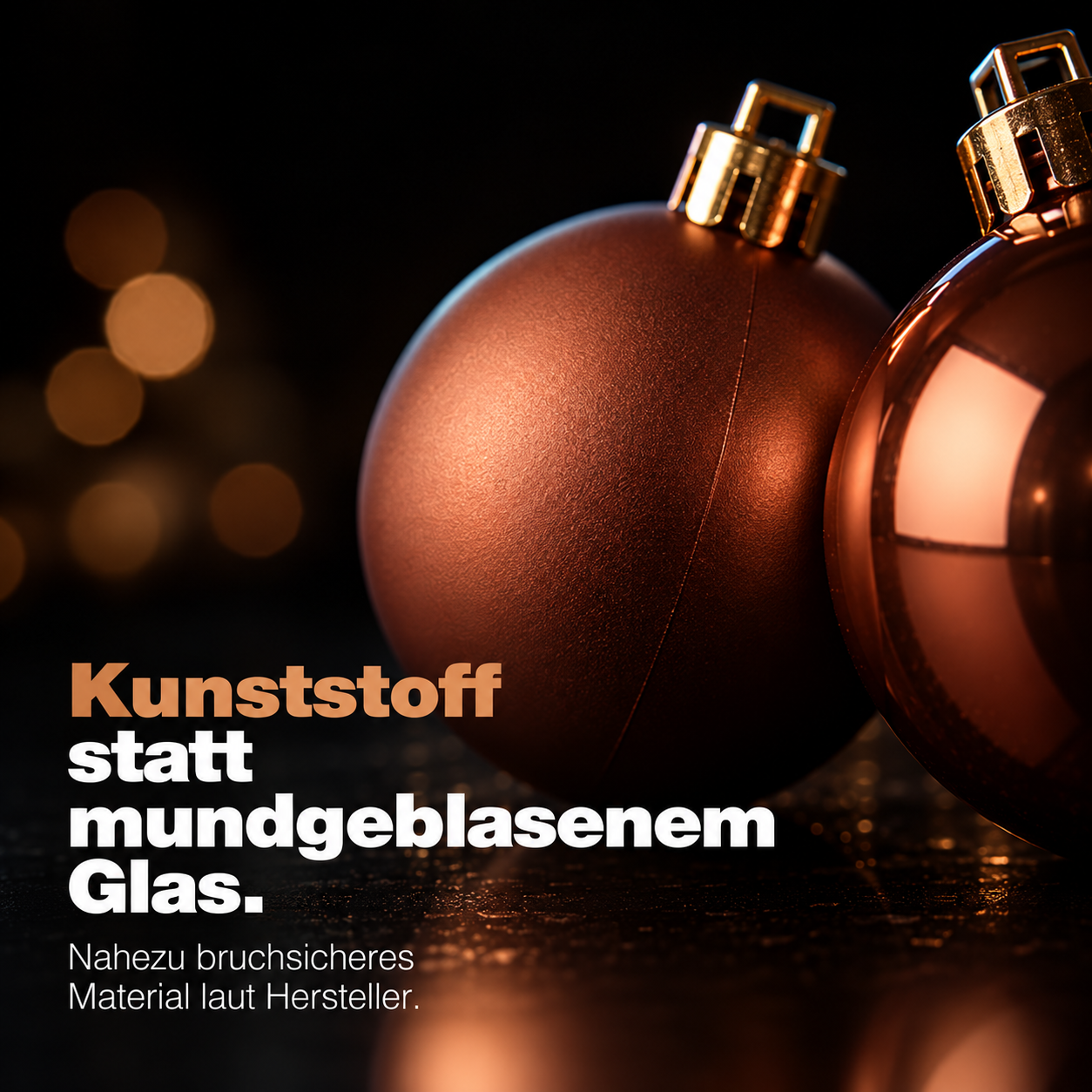 ONBEST Christbaumkugeln: Nahezu bruchsicherer Kunststoff statt Glas (Dieses Bild wurde mit Hilfe von KI generiert.)