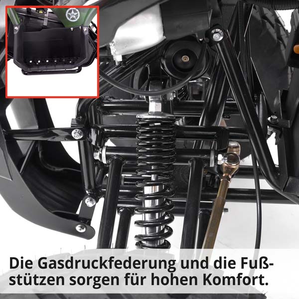 Hecht 56155 HURON - Die Gasdruckfederung und die Fußstützen sorgen für hohen Komfort