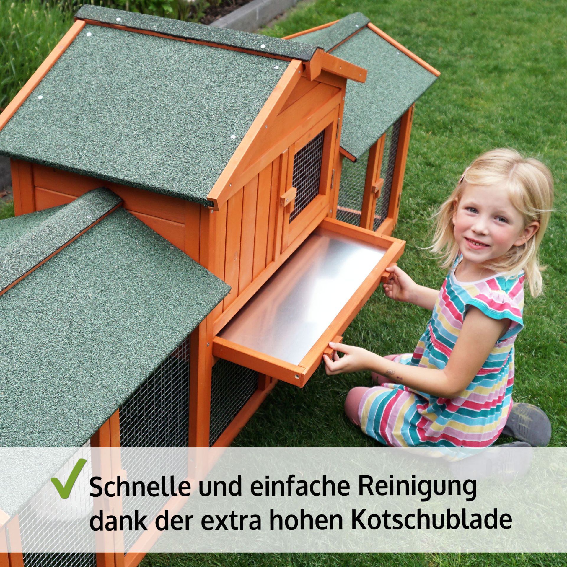 zooprinz Hasenstall Modell XXL praktische Kotschublade für schnelle und einfache Reinigung