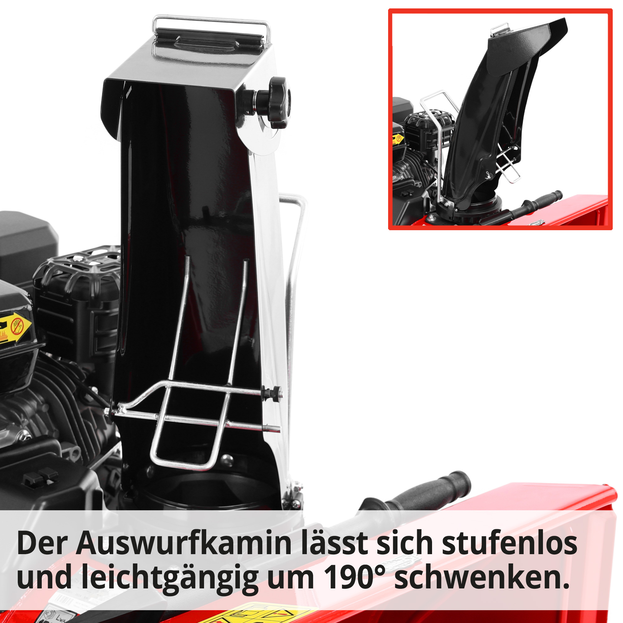 Benzin-Schneefräse mit 190 Grad schwenkbaren Auswurfkanal