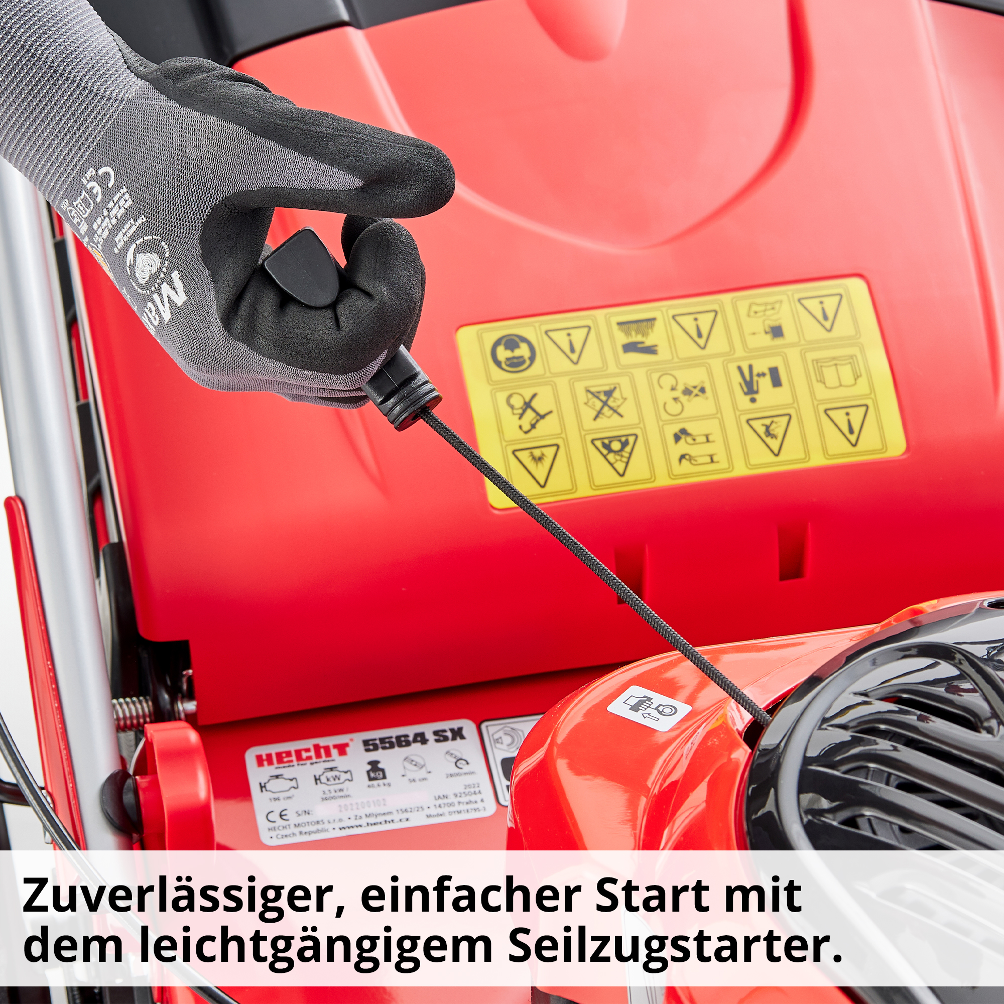 Hecht Benzin-Rasenmäher mit zuverlässigem Seilzugstart 